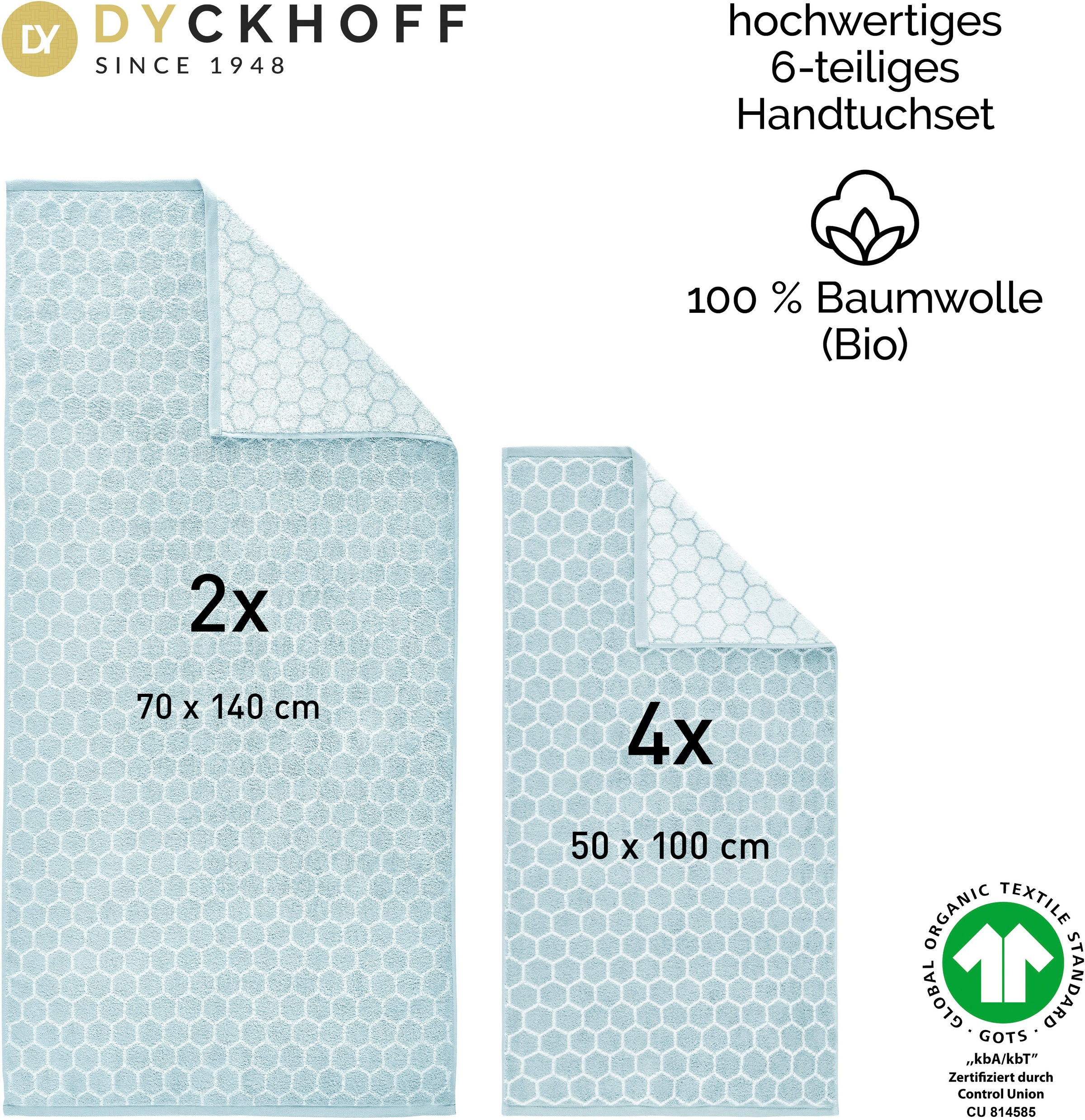 Dyckhoff Handtuch Set »Pure Natural Honey« Set 6 Frottier BIO Baumwolle, GOTS