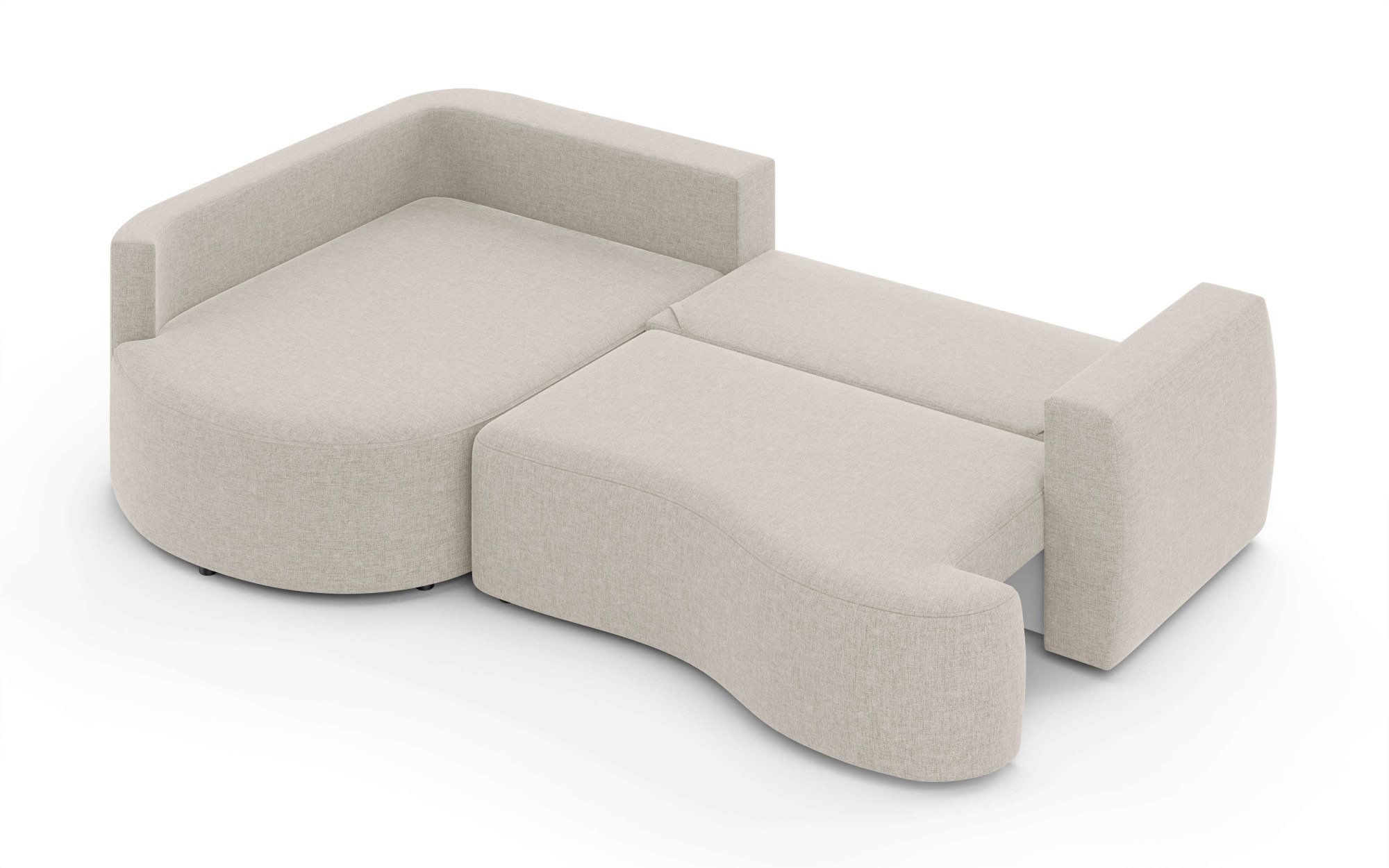 Home affaire Ecksofa »Kahekili, Schlafsofa mit Bettkasten, Masse B/T/H: 255/181/90/ cm« L-Form mit Wellenunterfederung, 7 Rückenkissen und 2 Zierkissen