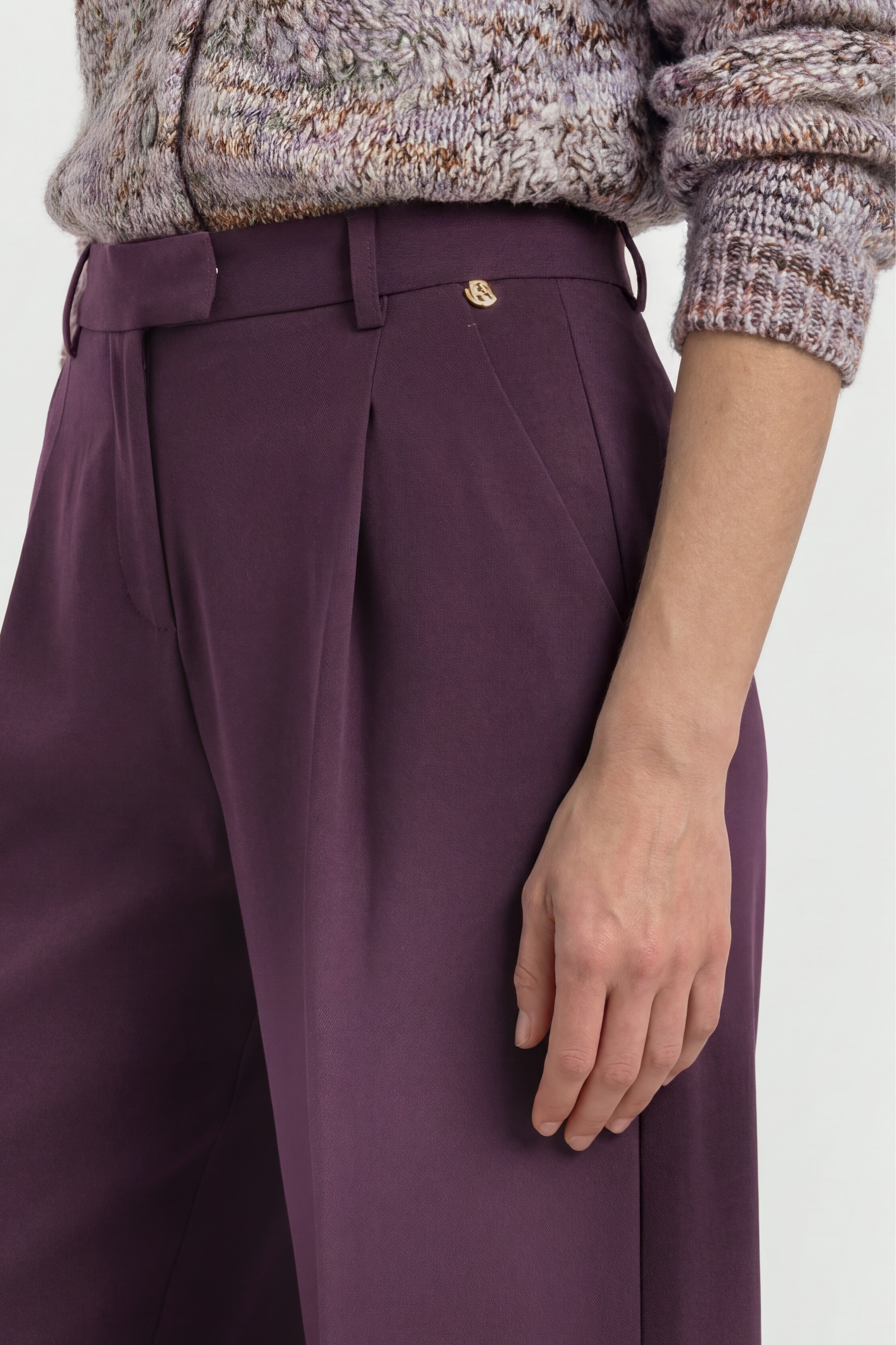RICHROYAL Pantalon à pinces  avec plis marqués, jambe large