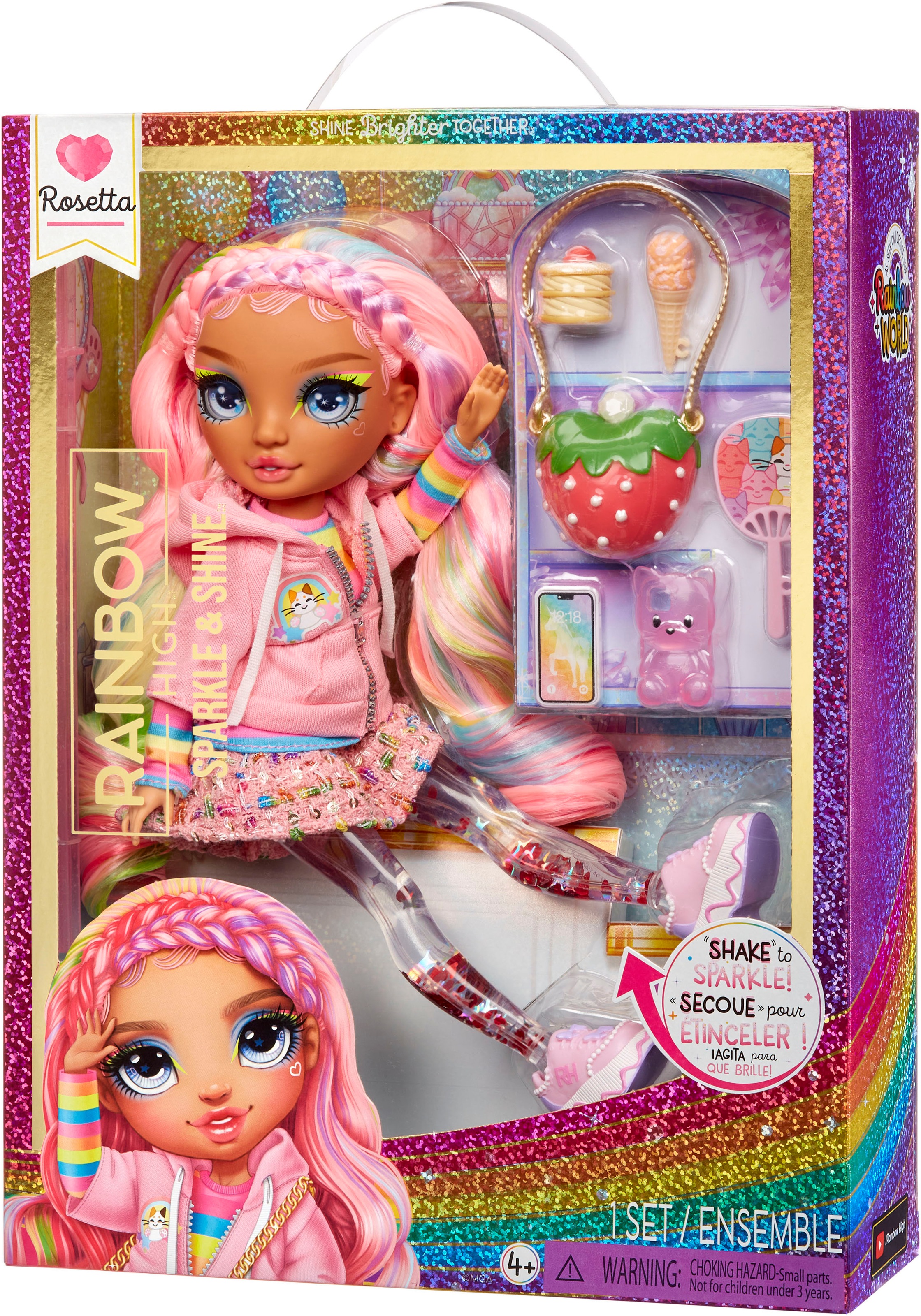 RAINBOW HIGH Anziehpuppe »Rainbow High Sparkle & Shine Fashion Dolls - ROSETTA (Pink)«