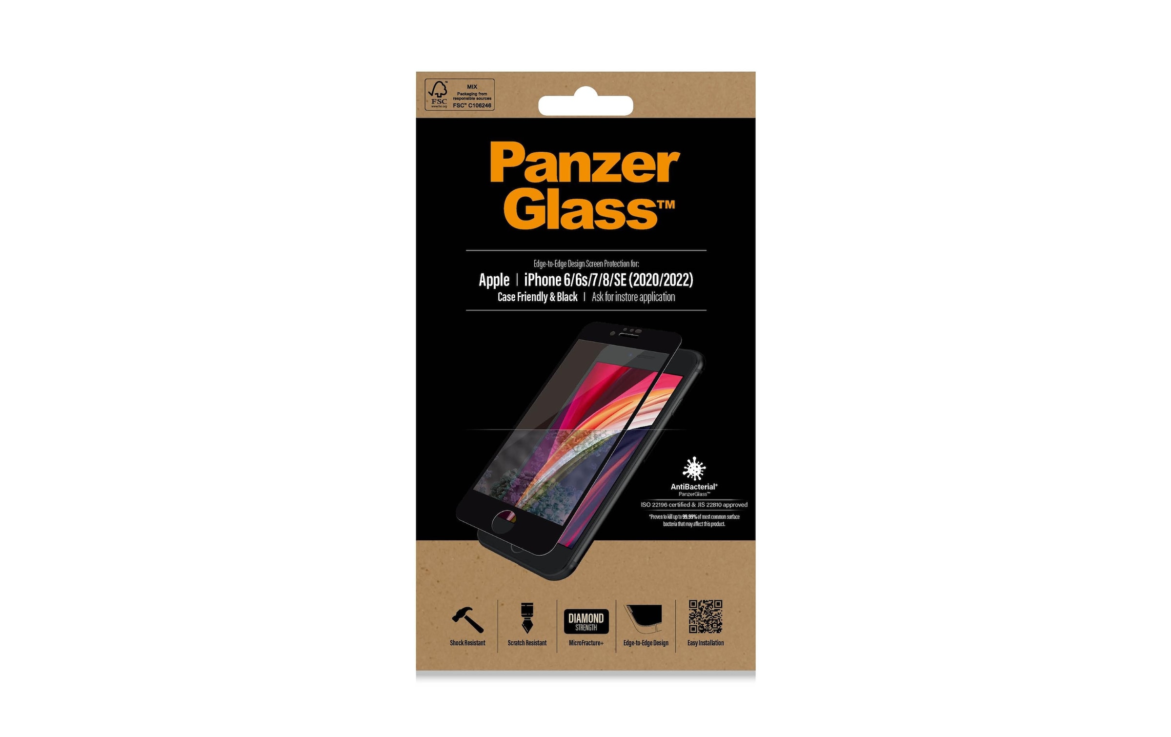 PanzerGlass Schutzfolie »Case« 100% bis an den Rand deckend, Mit Rahmen