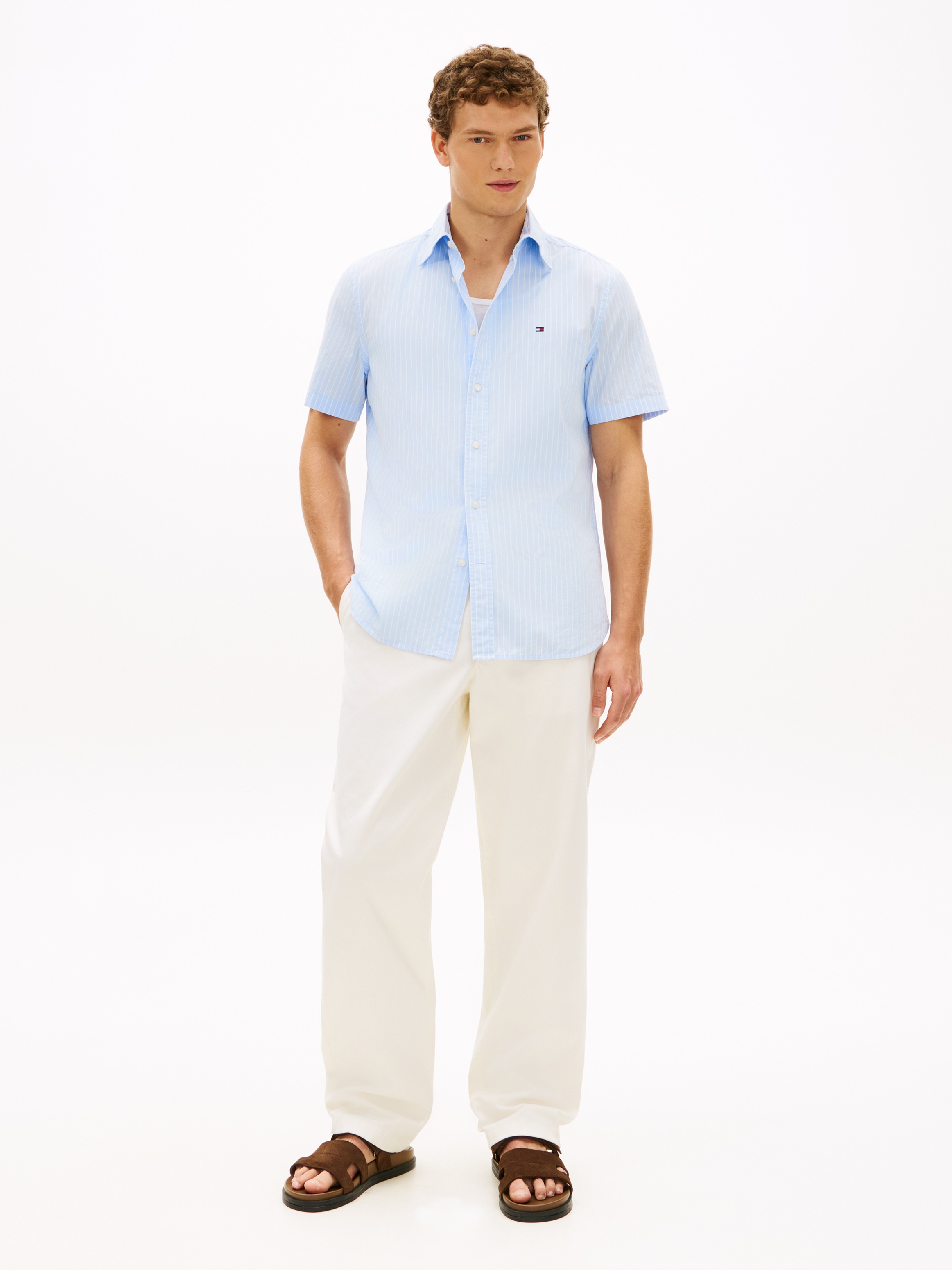 Tommy Hilfiger Chemise à manches courtes »FLEX POPLIN« Regular fit mit Button-Down-Kragen
