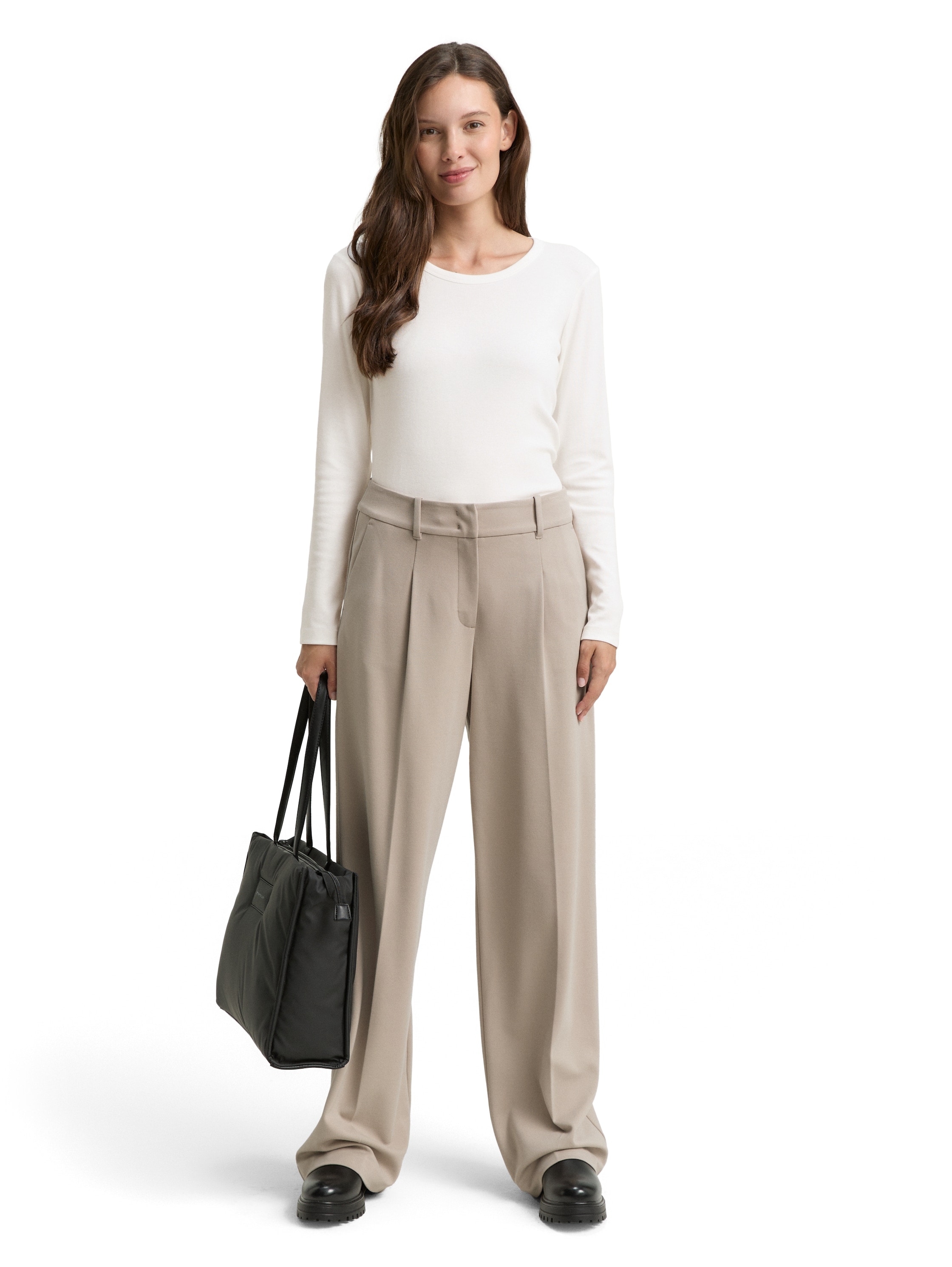TOM TAILOR Langarmshirt »Regular« mit Rundhalsausschnitt und Stretch