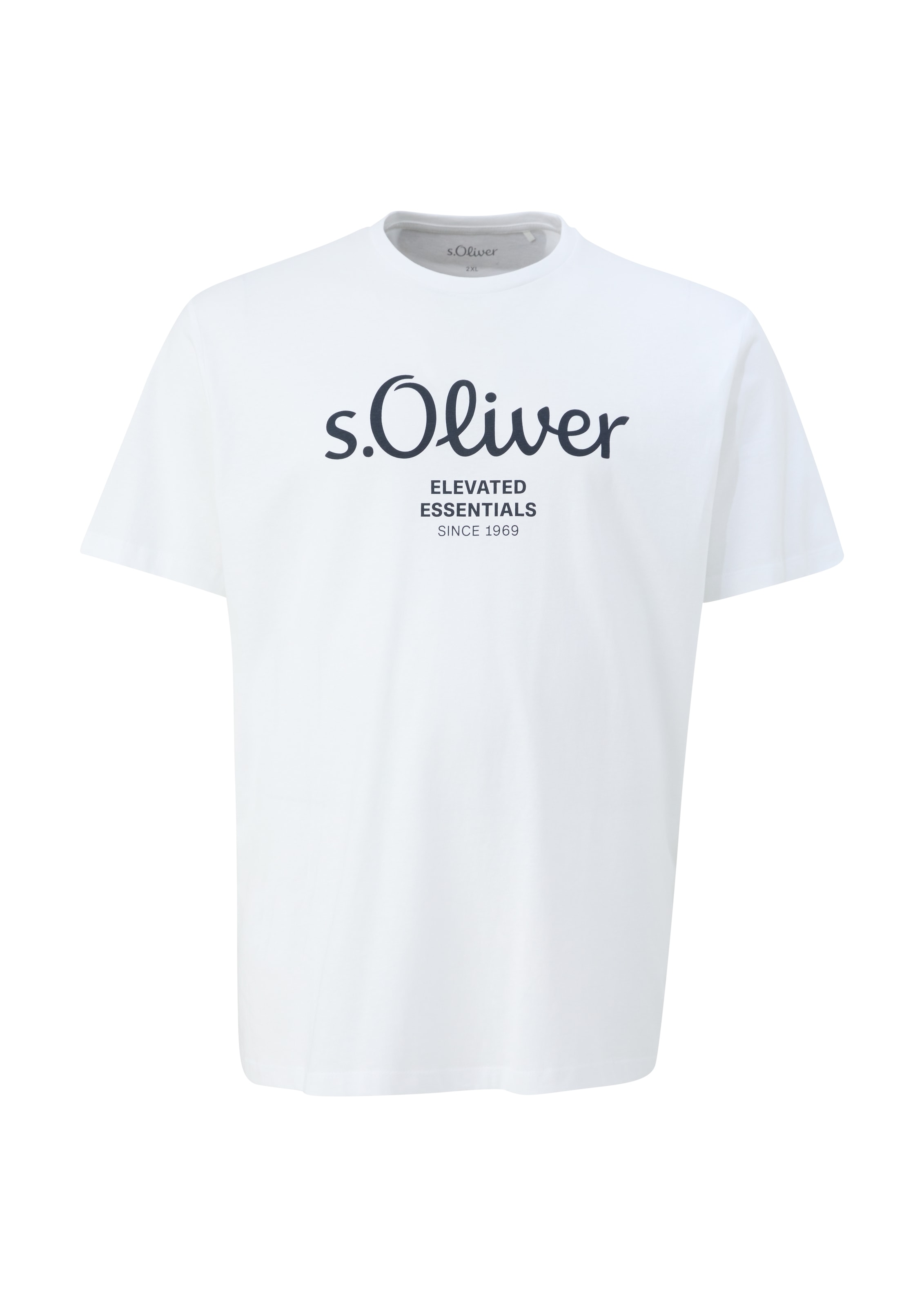 s.Oliver Men Big Sizes Kurzarmshirt mit Logo-Print/Grosse Grössen