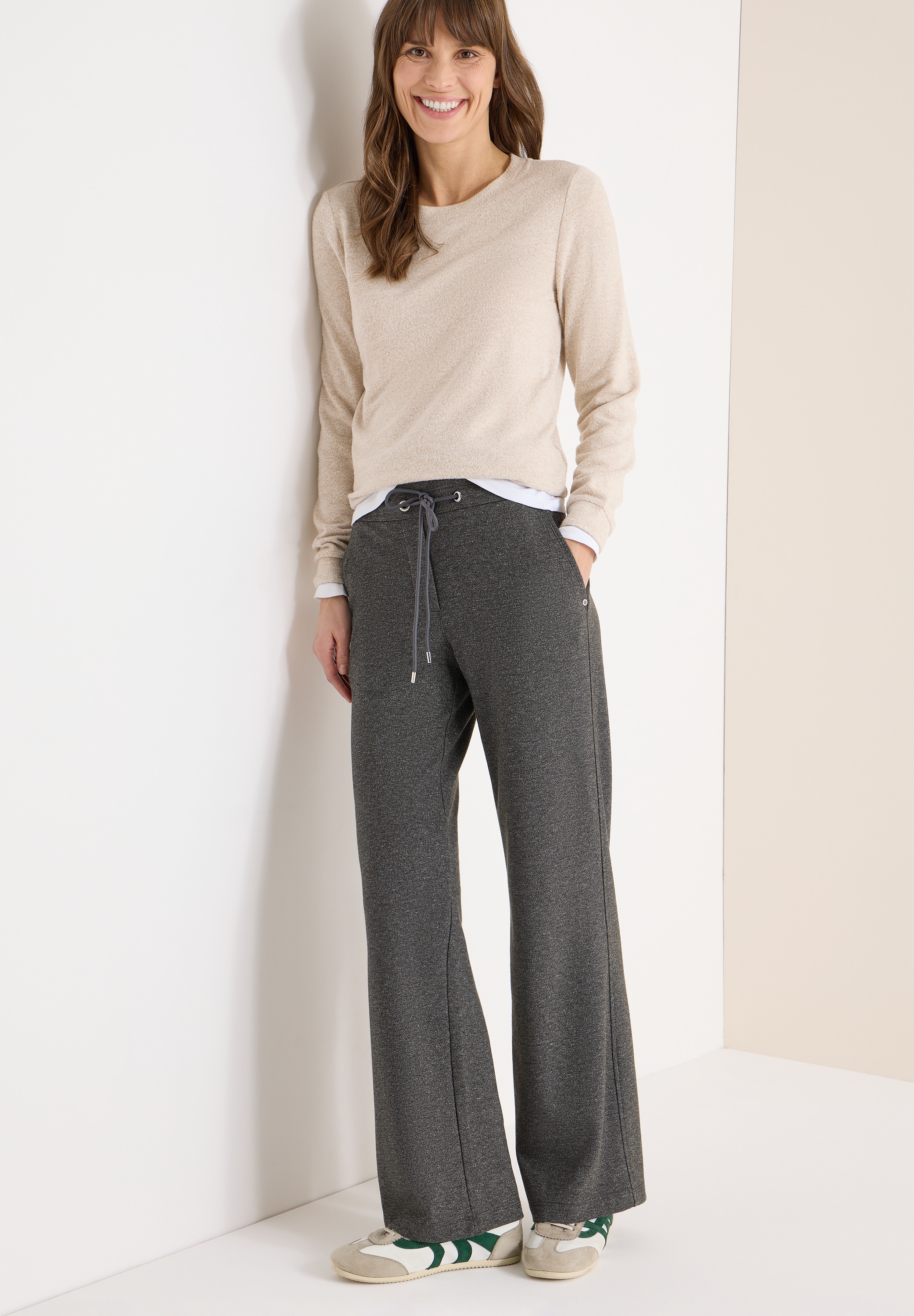 Cecil Pantalon en tissu »Style NEELE«  Two-Tone Melange Hose mit Kordelzug