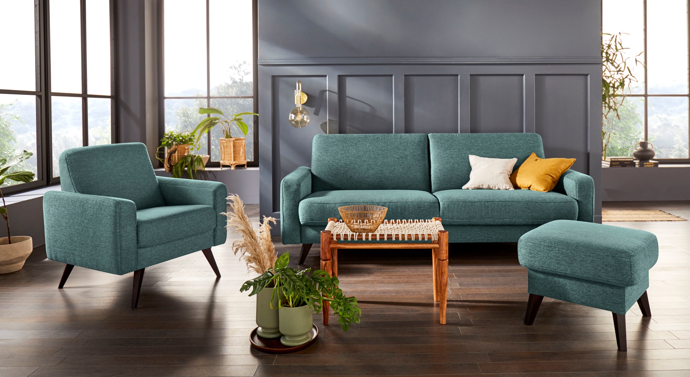 exxpo - sofa fashion 3-Sitzer »Samso, elegant und bequem, toller Sitzkomfort, Schlafsofa« Kippcouch, inklusive Bettfunktion und Bettkasten, Komfortsitzhöhe 49cm