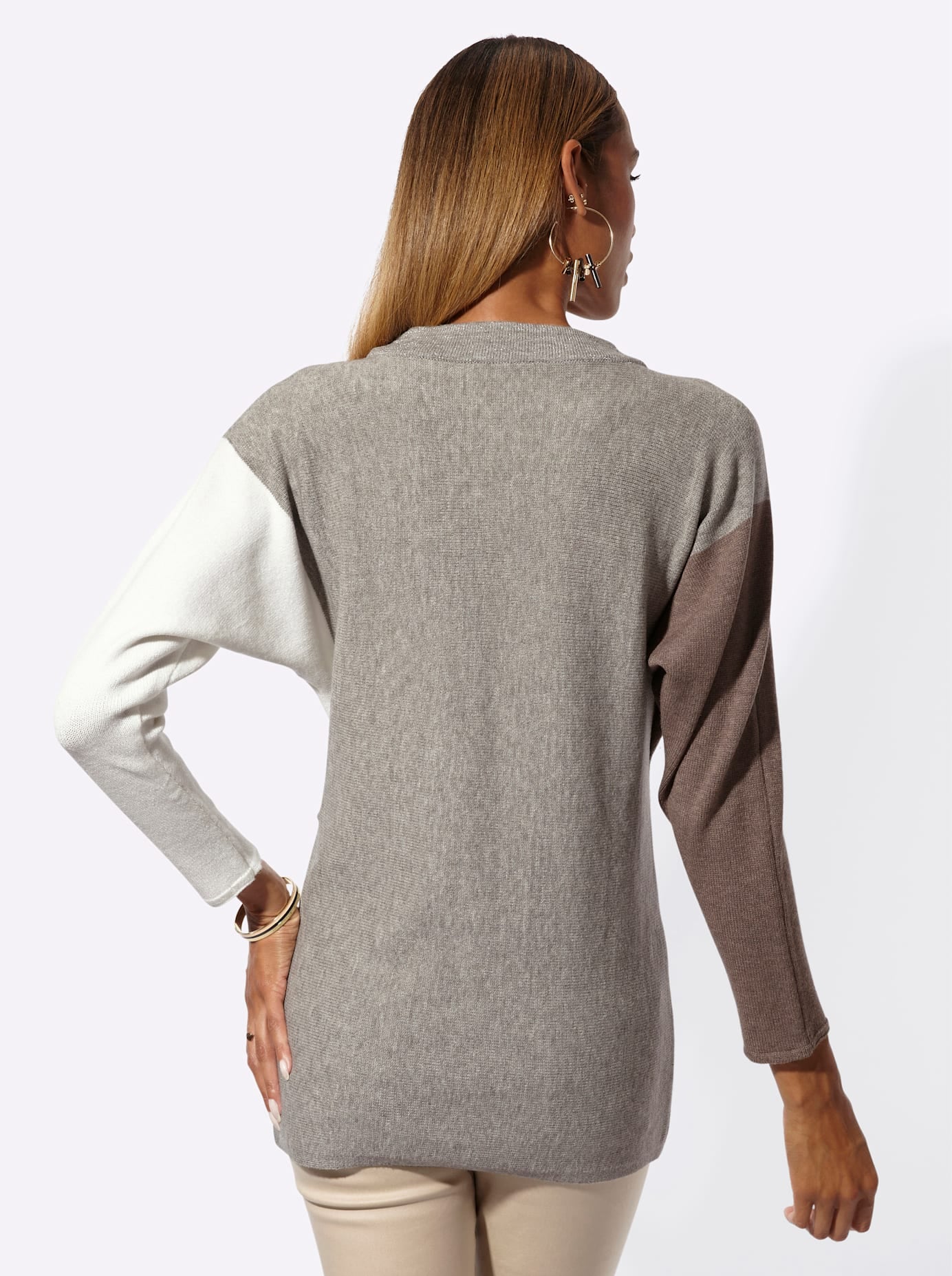 creation L Pull chauve-souris »Stehkragen-Pullover«