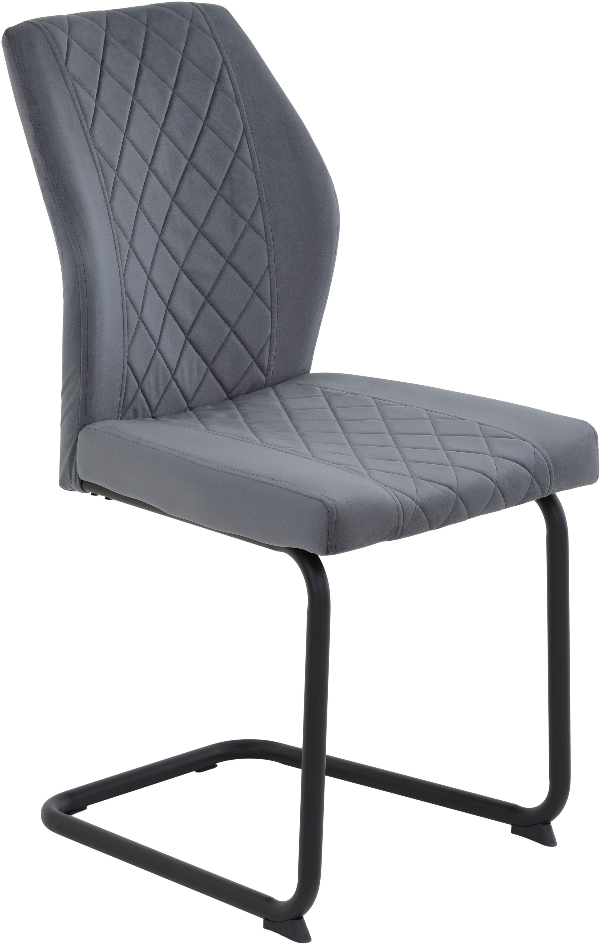 HELA Chaise cantilever »OSLO« (Set) 4 cuisFreischwinger,Rautensteppung,Microfaser Samtvelour,140kg belastbar