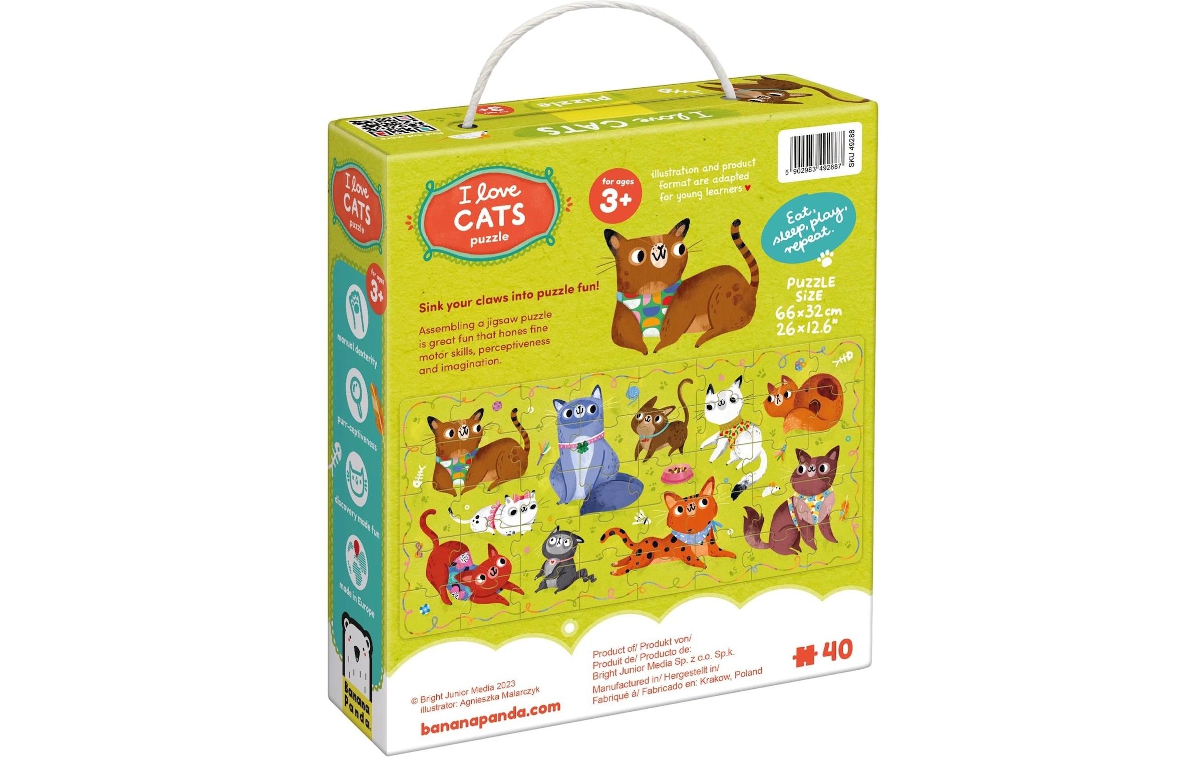   Puzzle »Banana Panda Ich liebe Katzen« Englisch, keine Angabe