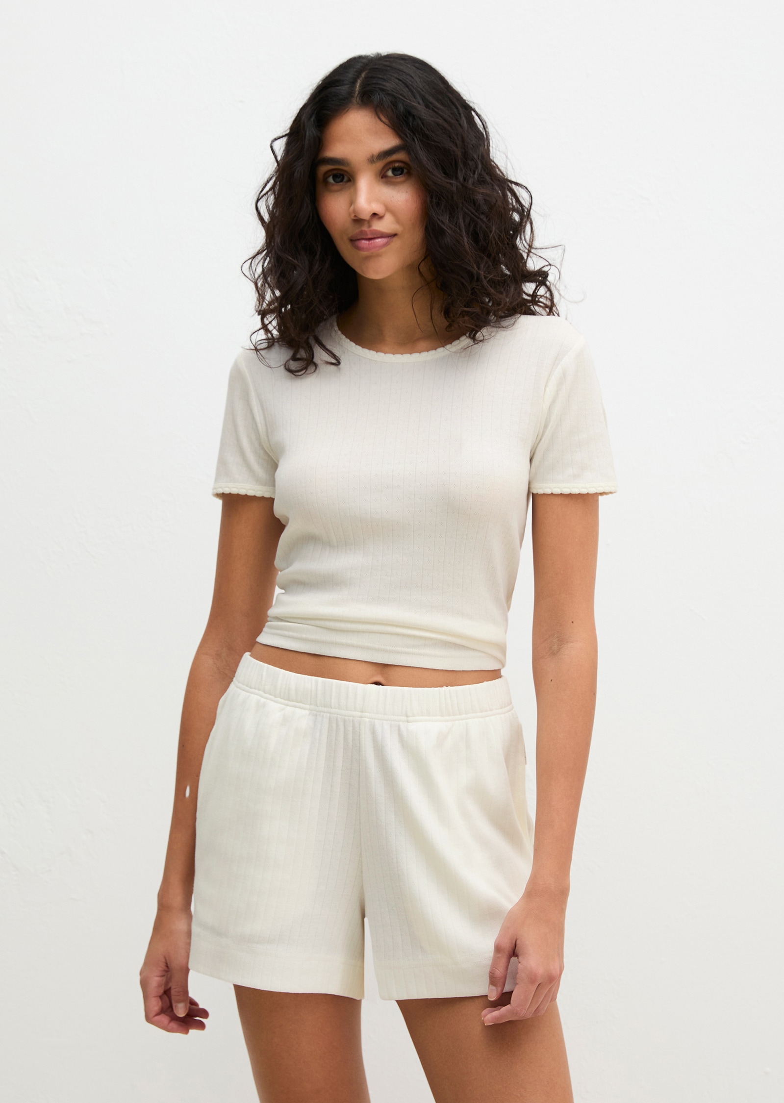 Marc O'Polo T-shirt à manches courtes »Mix N Match Airy Cotton Rib« avec encolure ronde