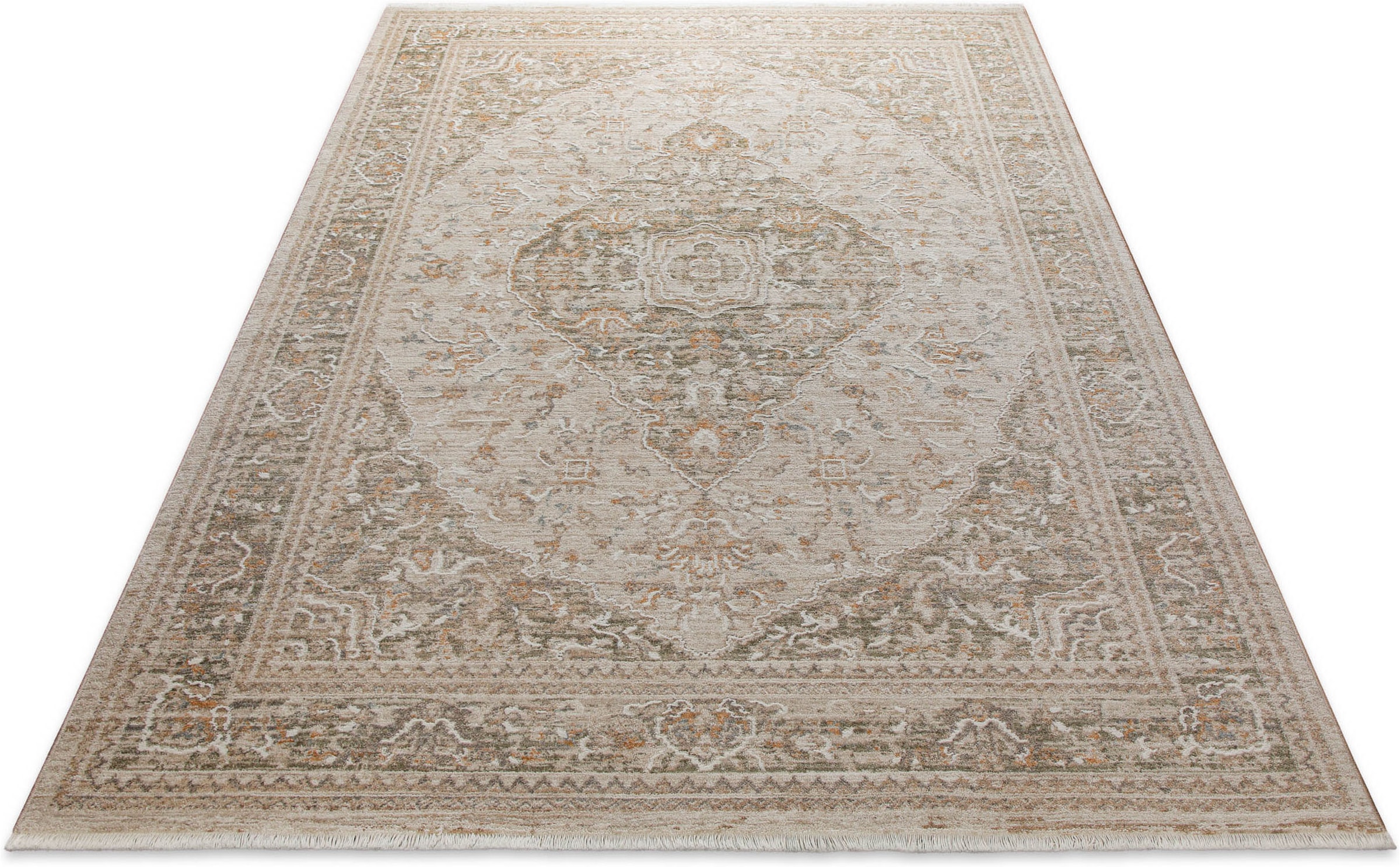 Esprit Teppich »Soft Vintage« rechteckig 15 mm Höhe Kurzflor, Vintage-Orient-Look, Hoch-Tief-Effekt, waschbar, Jute-Rücken