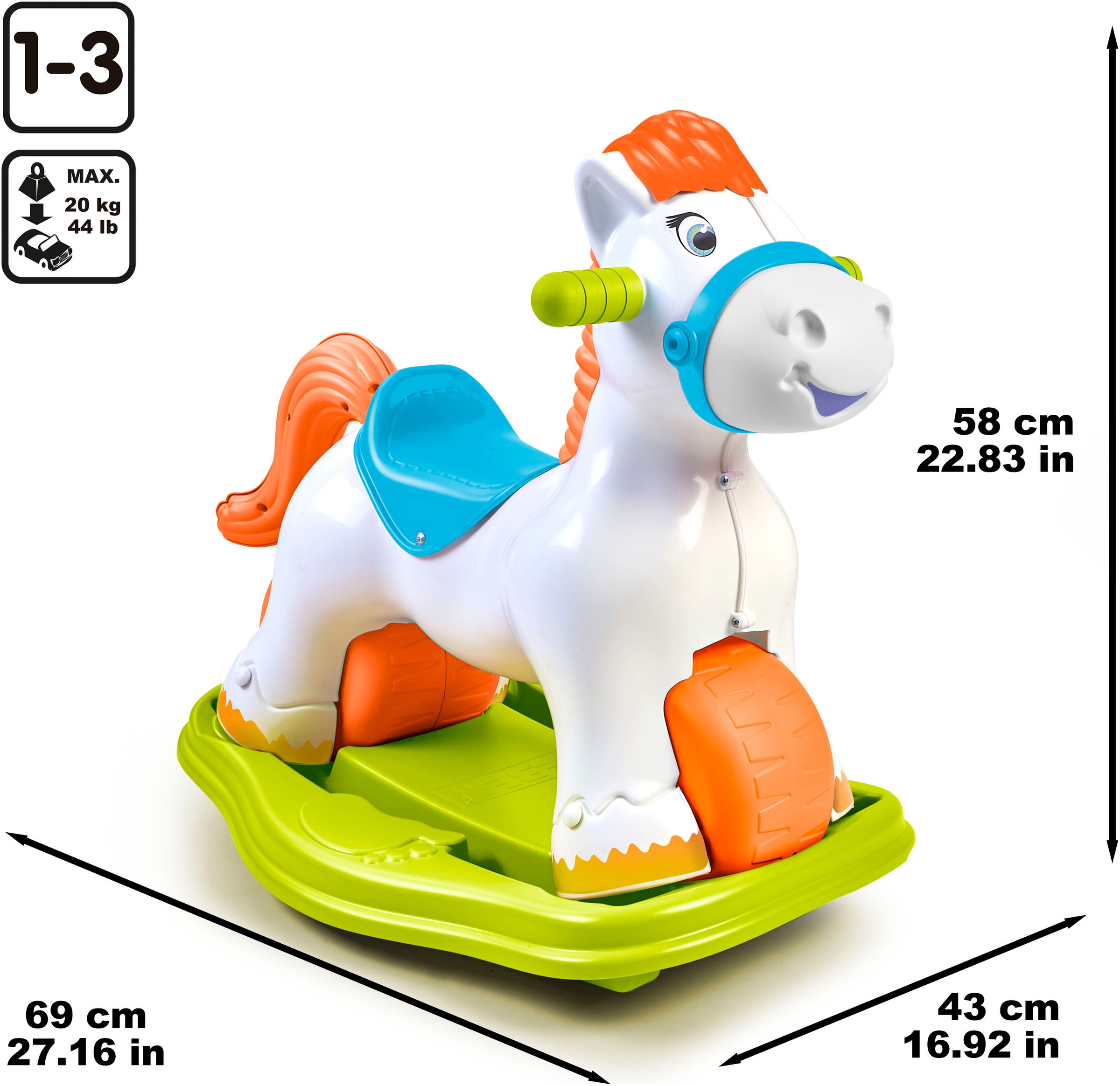 Feber® Cheval à bascule »Ponyferber 2in1« mit Licht- und Soundeffekt; Made in Europe