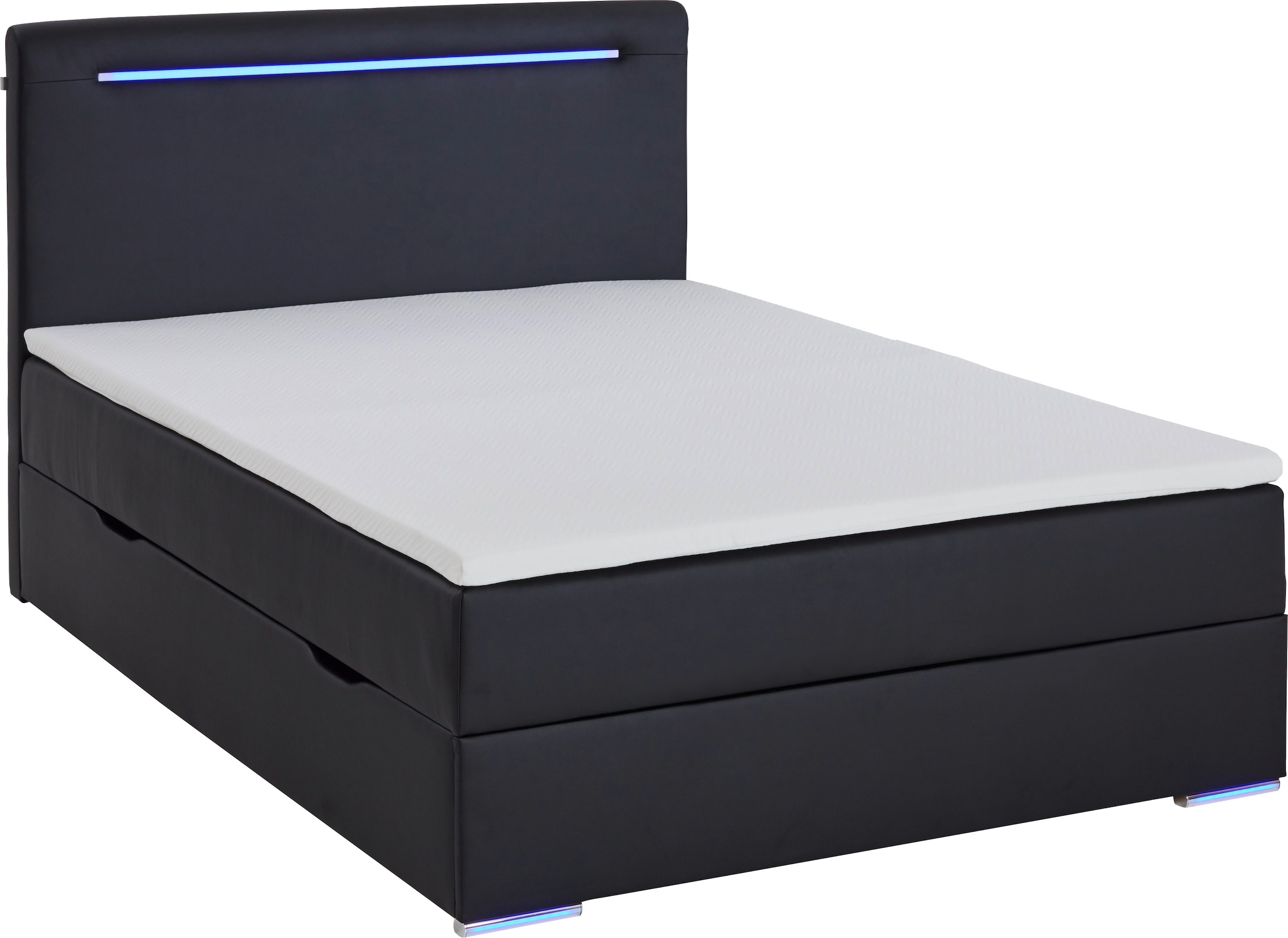 meise.möbel Boxbett »Candela inkl. Bettkasten, Topper & LED-Beleuchtung an Kopfteil & Füssen«