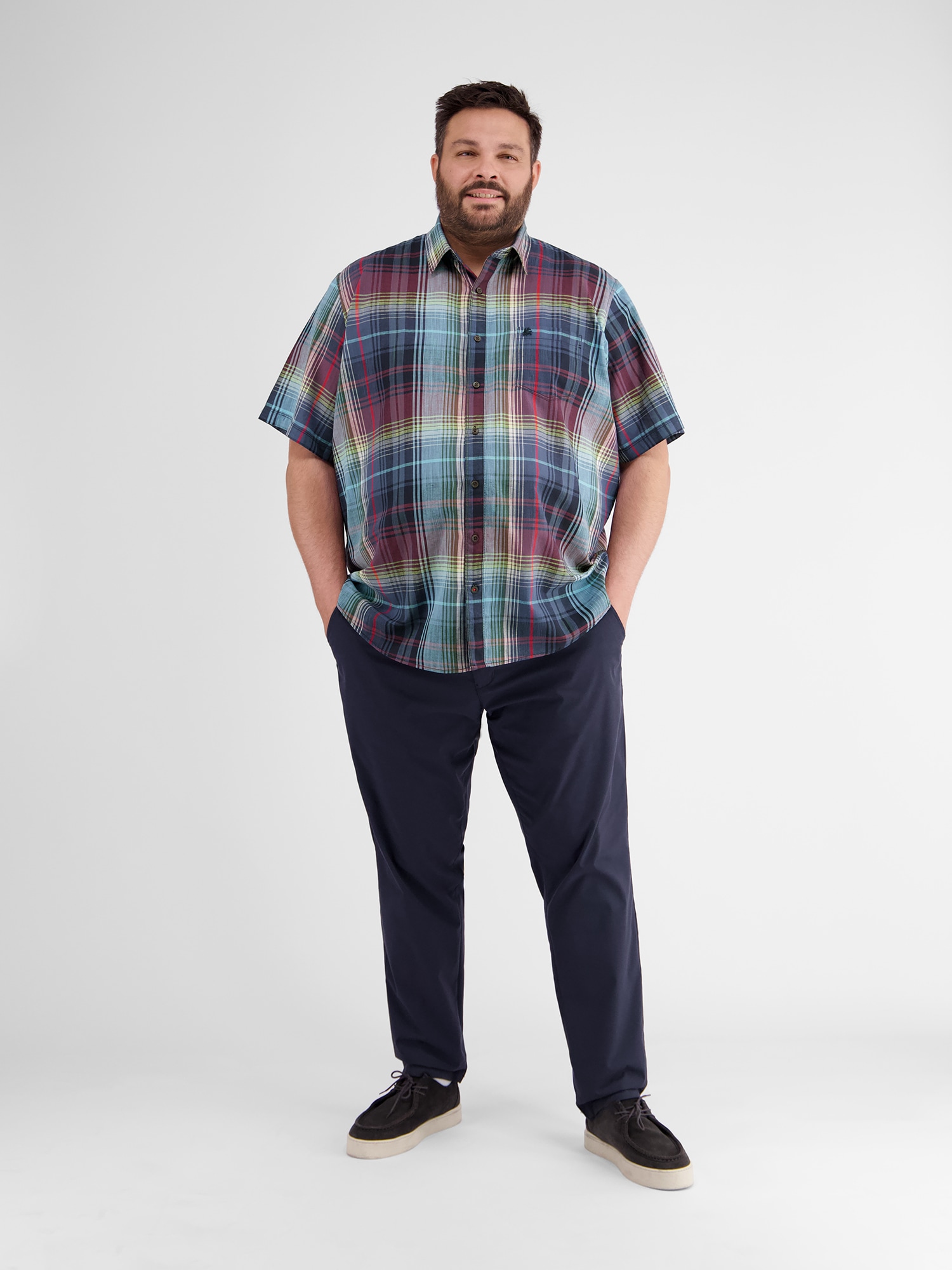 LERROS Kurzarmhemd »Sommerliches Karohemd in Übergrössen«