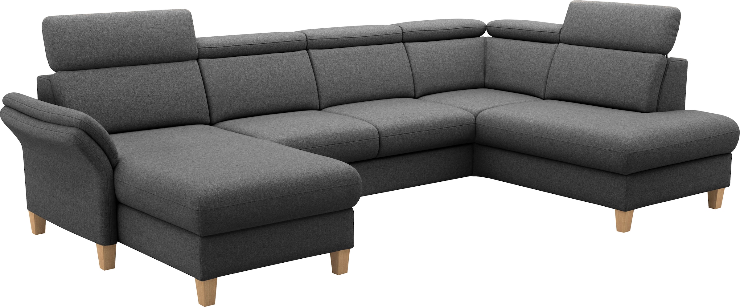 Home affaire Wohnlandschaft »Glendale, U-Form« inkl. Kopfteilverstellung, wahlweise mit Vorziehsitz und Bettkasten