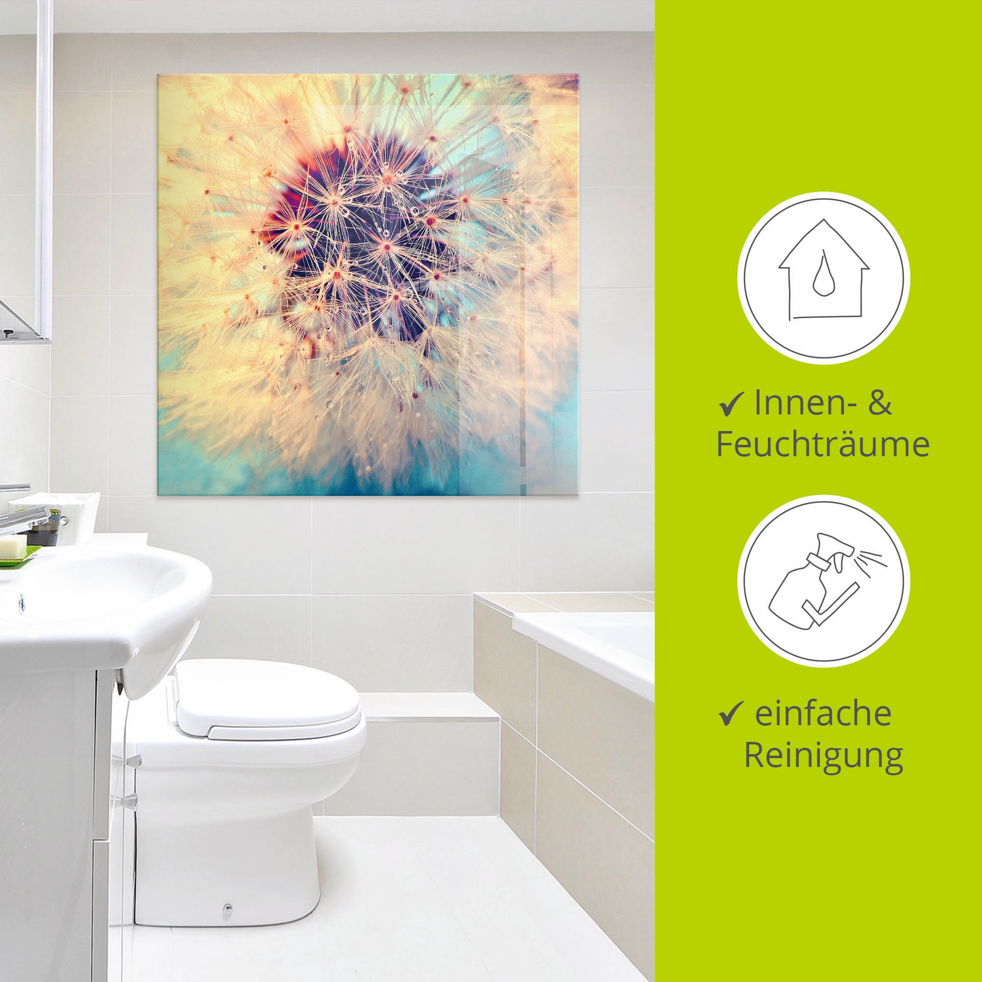 Artland Glasbild »Pusteblume ganz nah« Blumen 1 Stk. tlg. in verschiedenen Grössen