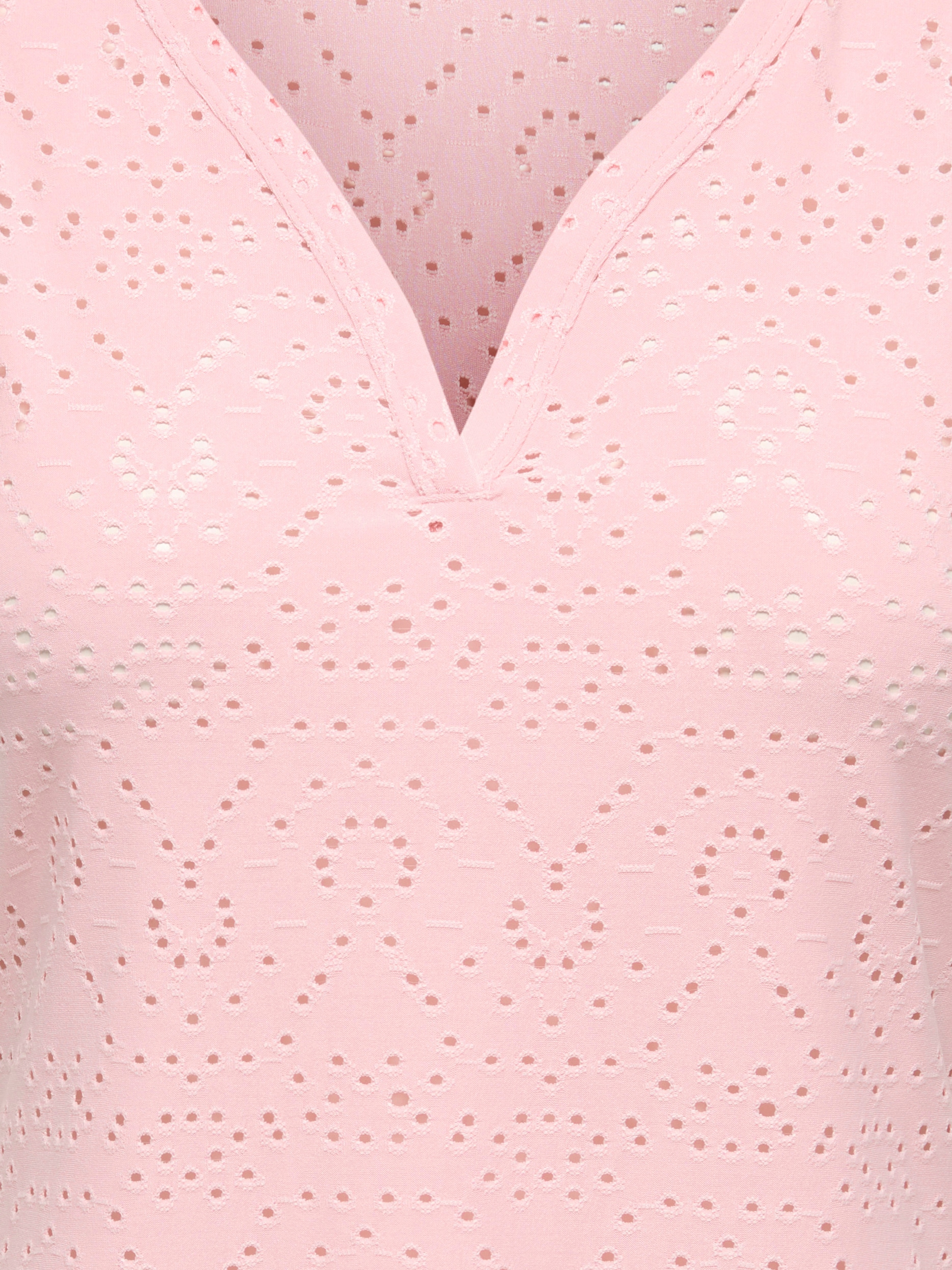 ONLY »ONLSMILLA S/L V-NECK TOP JRS« Mélange de matières, coupe régulière, col en V