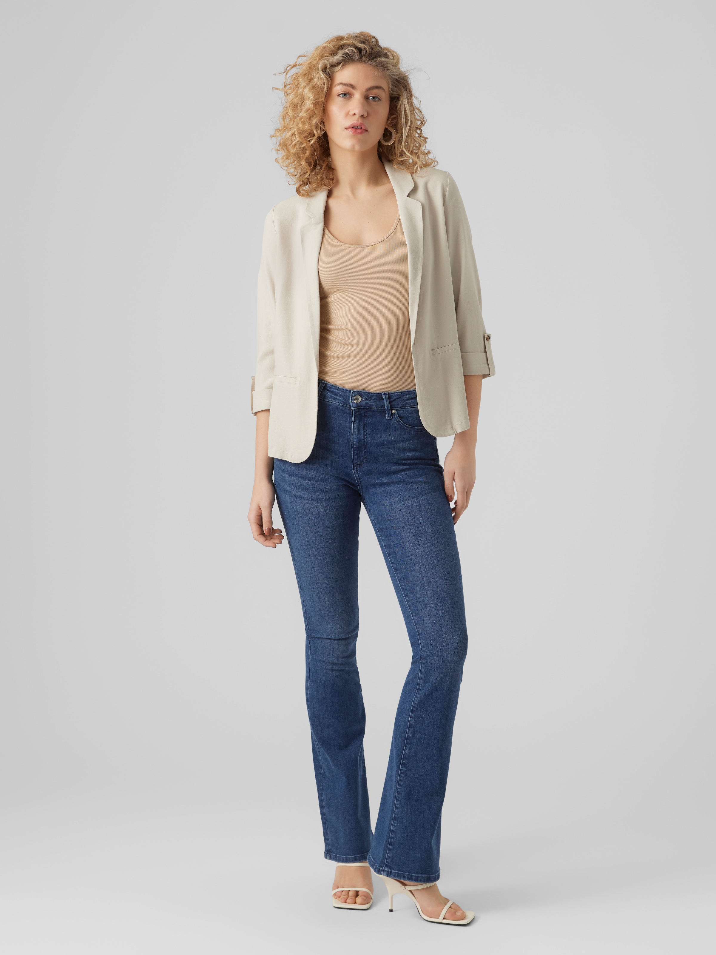 Vero Moda Blazer court »VMJESMILO 3/4 LOOSE BLAZER WVN NOOS«, mit Leinen
