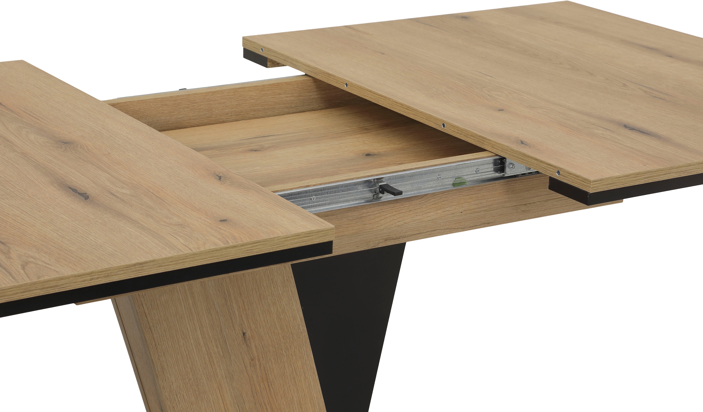 GOODproduct »"Altona", Esstisch ausziehbar plus 6 Stühle, TOPSELLER!« Esstisch ausziehbar 140 - 180 cm, 6 Freischwinger, 7 tlg. tlg. Säulentisch 140-180x90 cm, Stuhl mit Federkorb, 140 kg belastbar