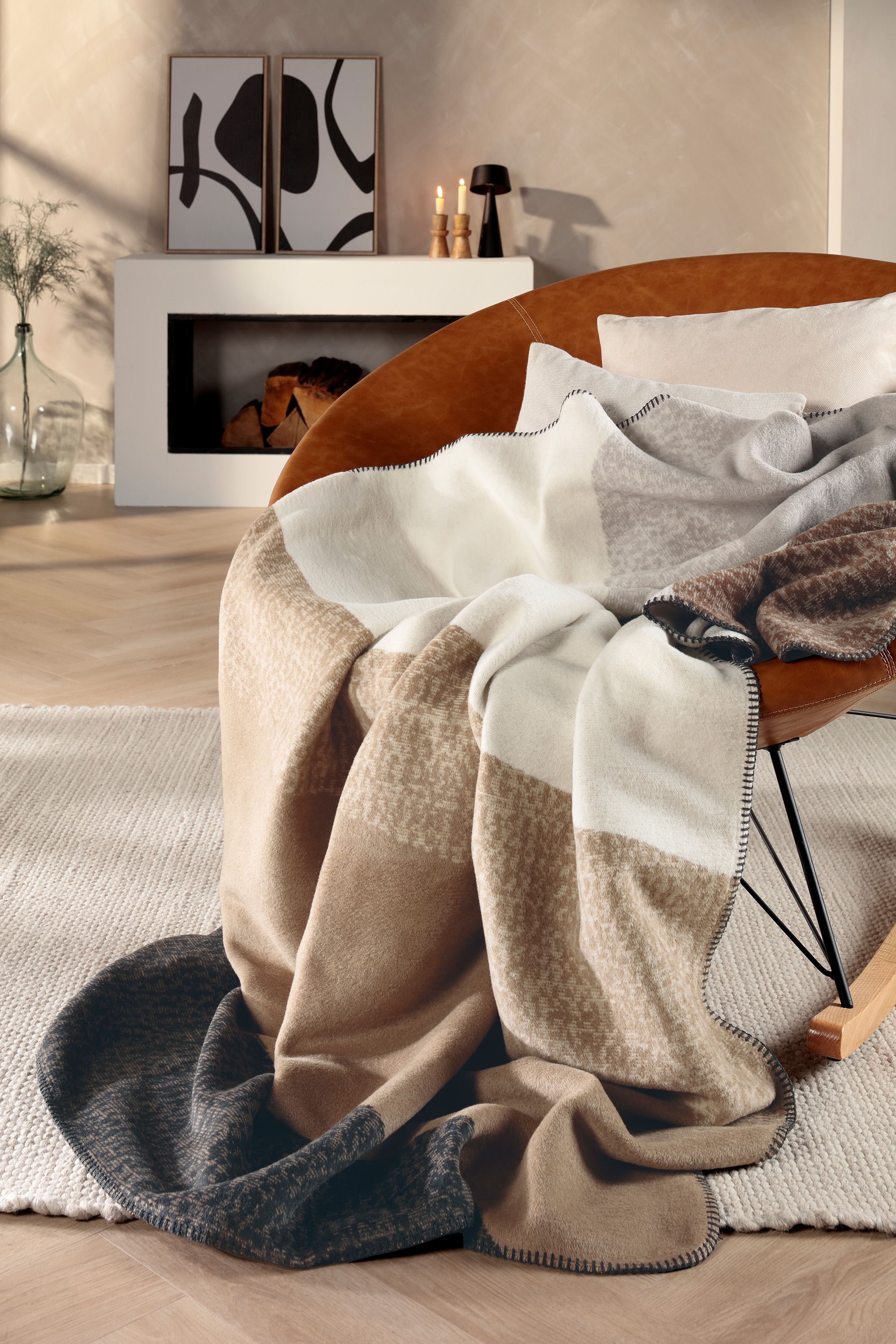 Biederlack Couverture d'intérieur »Conture Flow« dezentes Muster in Struktur-Optik