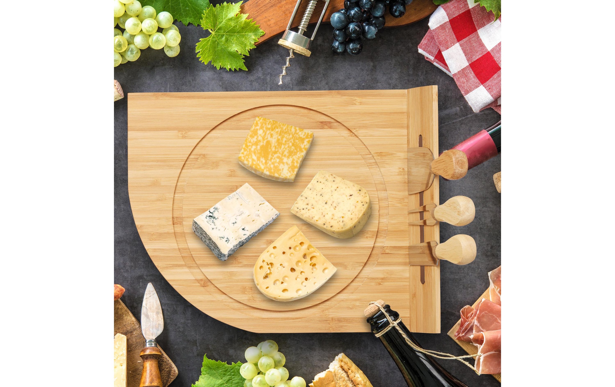 relaxdays Käseglocke »mit Besteck 5-teilig«