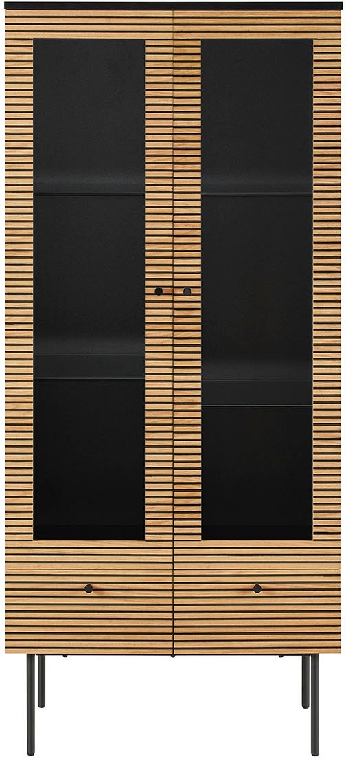 SalesFever Vitrines »Torsby Designer Vitrine in edler Optik« Eiche Echtholzfurnier