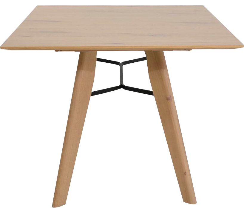 K+W Komfort & Wohnen Table de salle à manger »Giacomo IV« en chêne noueux bianco plaqué, 2 tailles au choix, avec sortie synchronisée