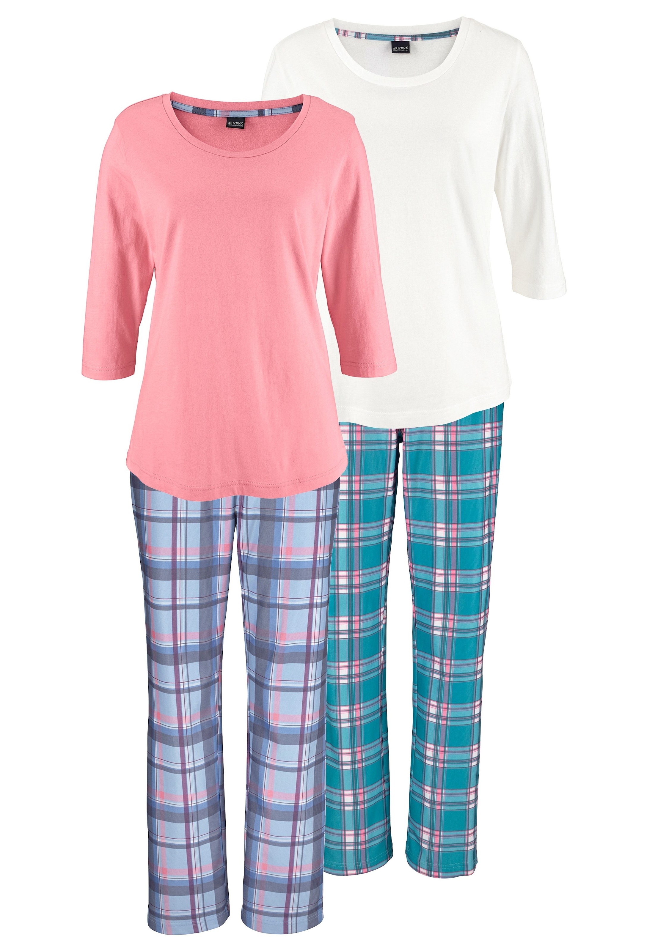 Arizona Pyjama 2er Pack, 4 pièces mit passenden Basicshirts