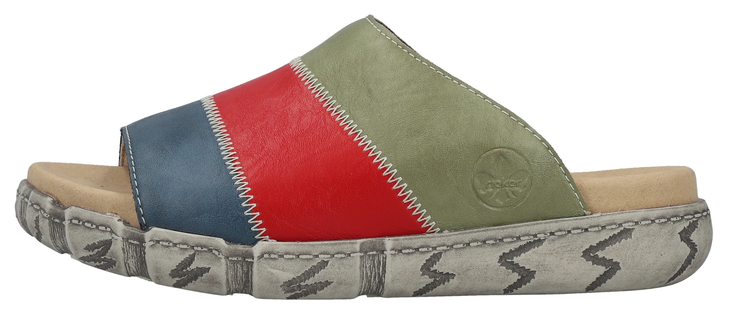 Rieker Pantolette  Chaussure d'été, chausson d'intérieur aspect patchwork