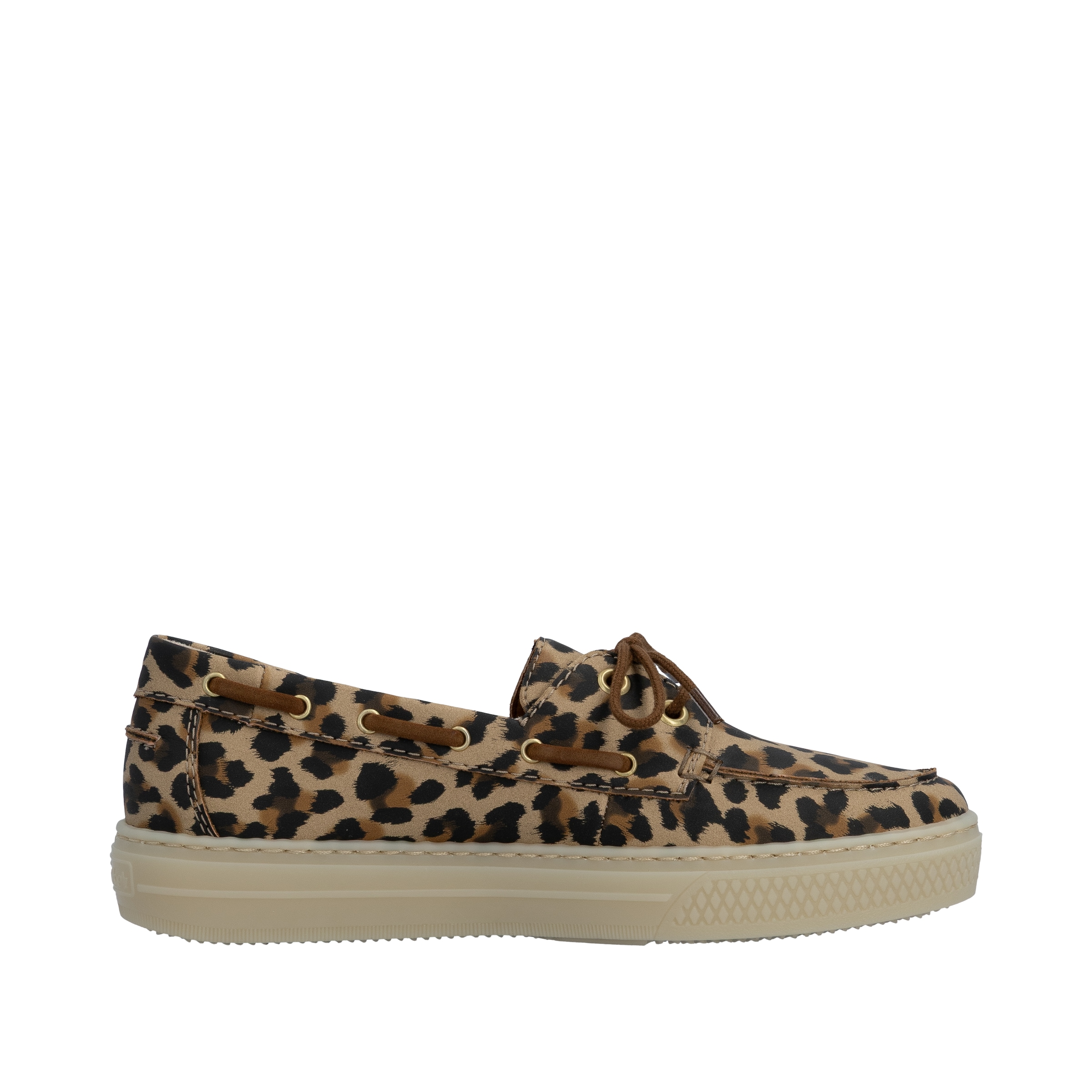 Rieker Bootsschuh  Schnürer, Mokassin, Halbschuh im Leo-Look