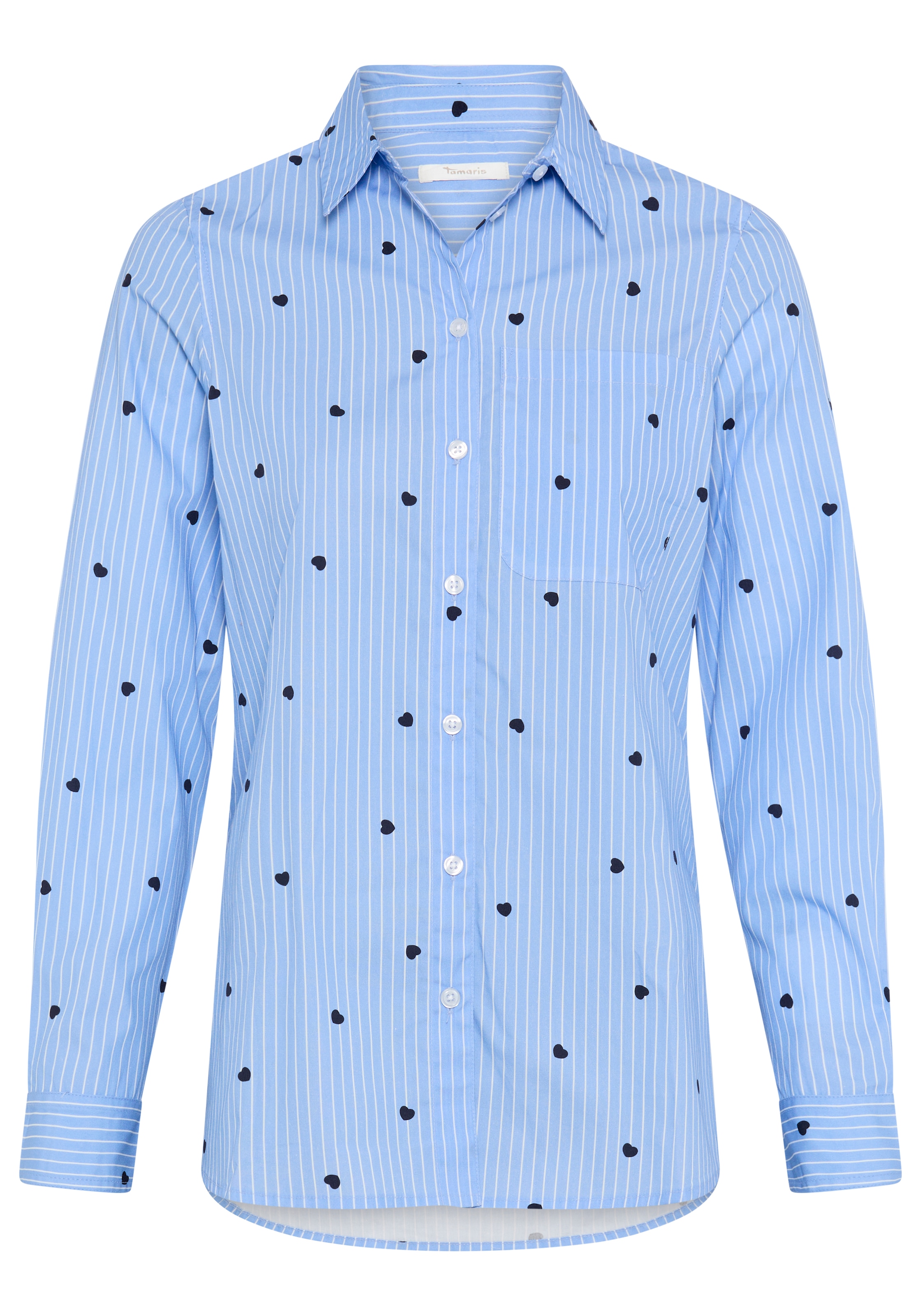 Tamaris Blouse chemise »mit verspieltem Herzen-Design« en coton