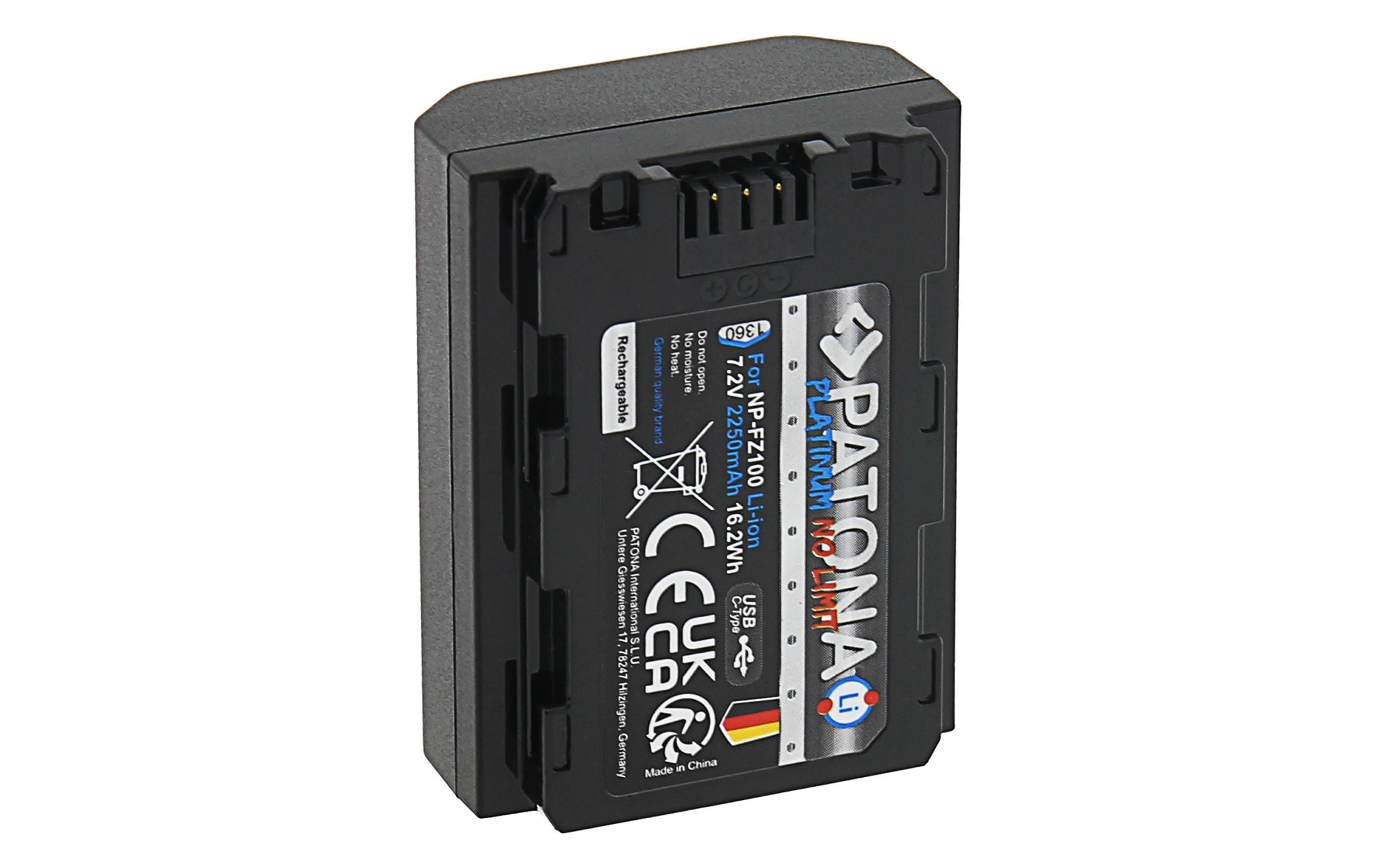   Batterie rechargeable »Patona Platinum Akku für Sony NP-FZ100 A7 III« 2.600 mAh