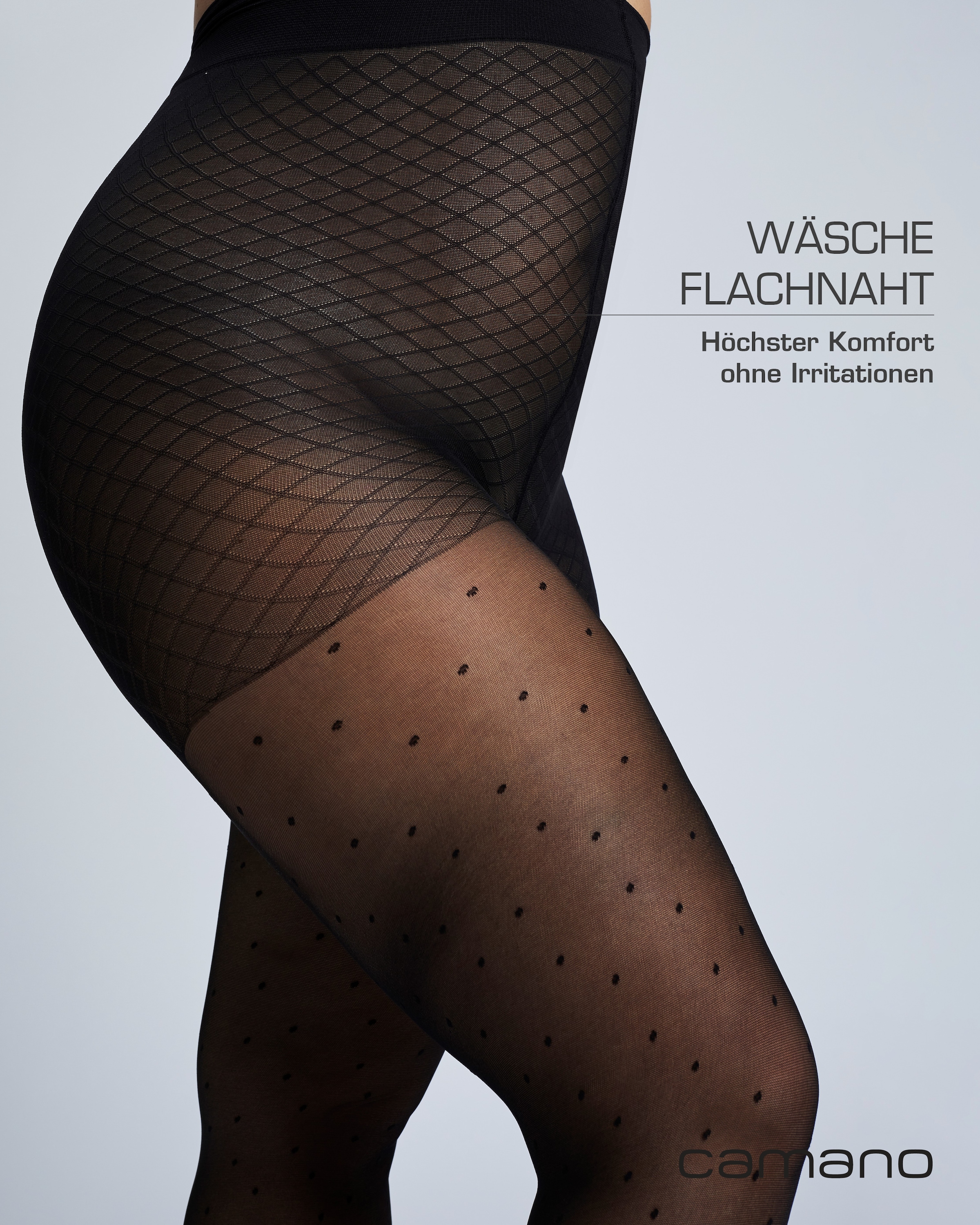 Camano Feinstrumpfhose »fine curvy« 40 DEN Curvy-Tights, Tupfen-Allover
