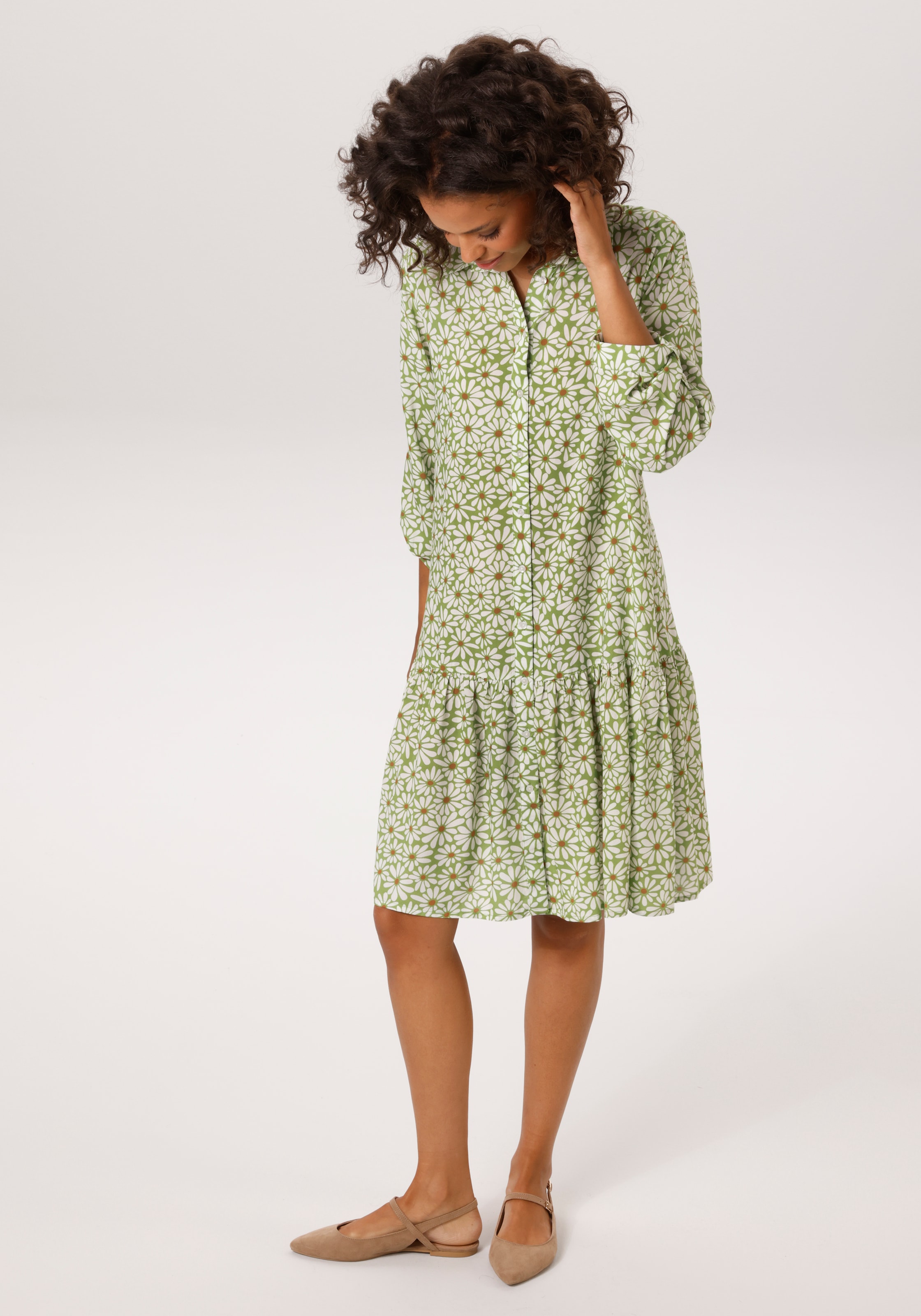 Aniston CASUAL Robe chemisier mit grafischen Blüten bedruckt - NEUE KOLLEKTION