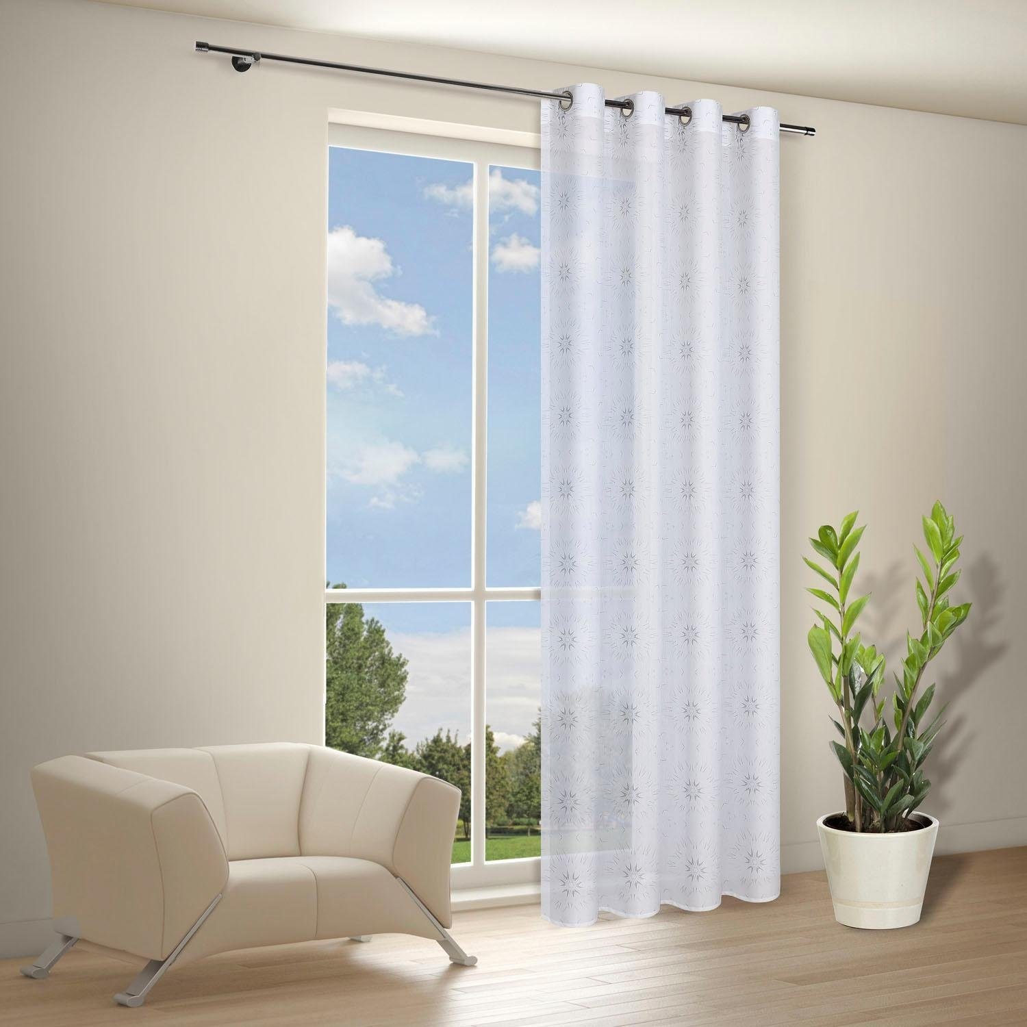 Gerster Vorhang »Gian« Ösen 1 Stk. tlg. HxB: 235x140, Moderner Ösenschal bedruckt