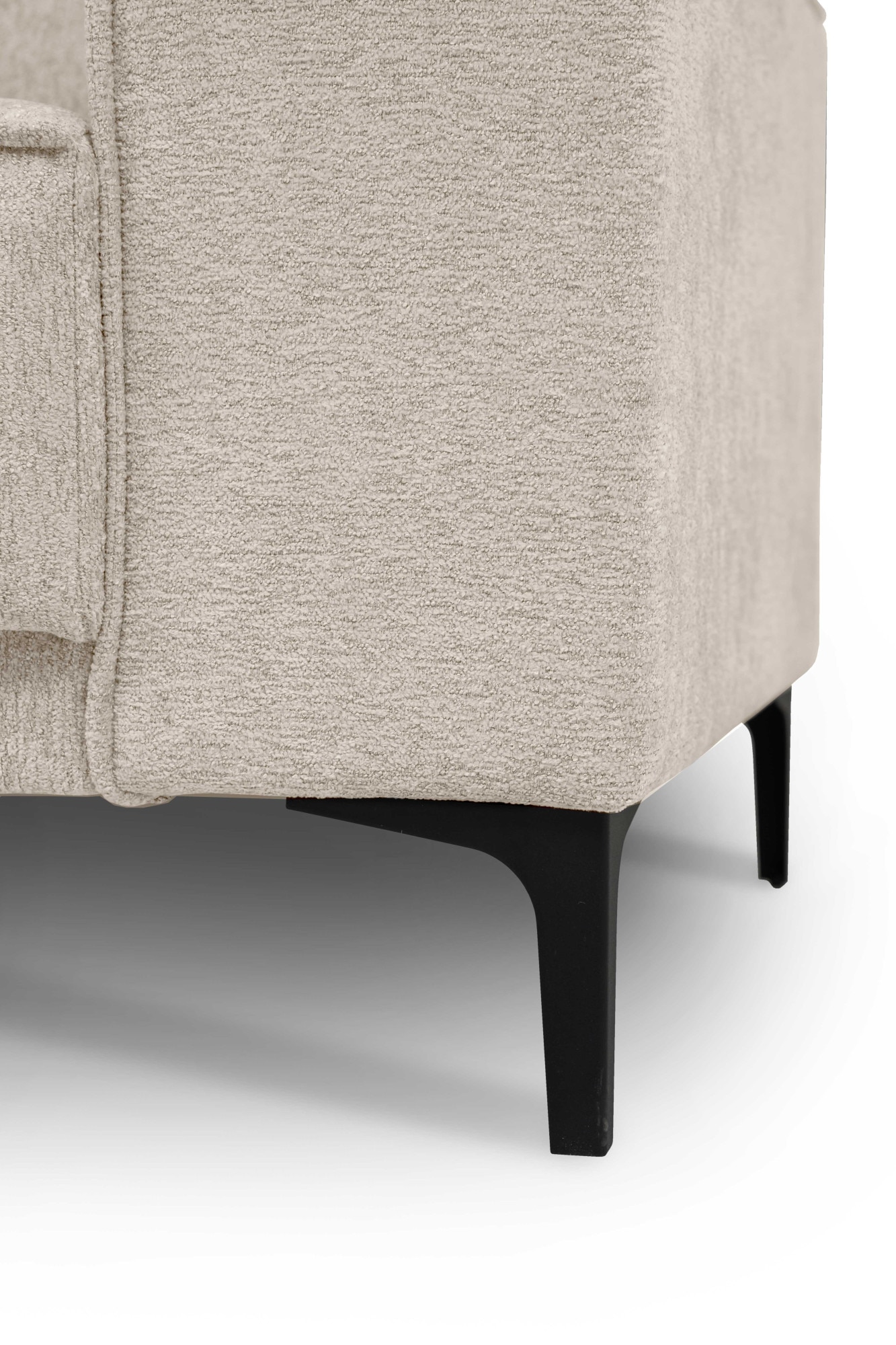 GOODproduct Canapé d'angle »OLAND Bouclé L-Form, B: 289 cm, Skandi-Design« structure, tissu plat, microfibre de luxe, bouclé