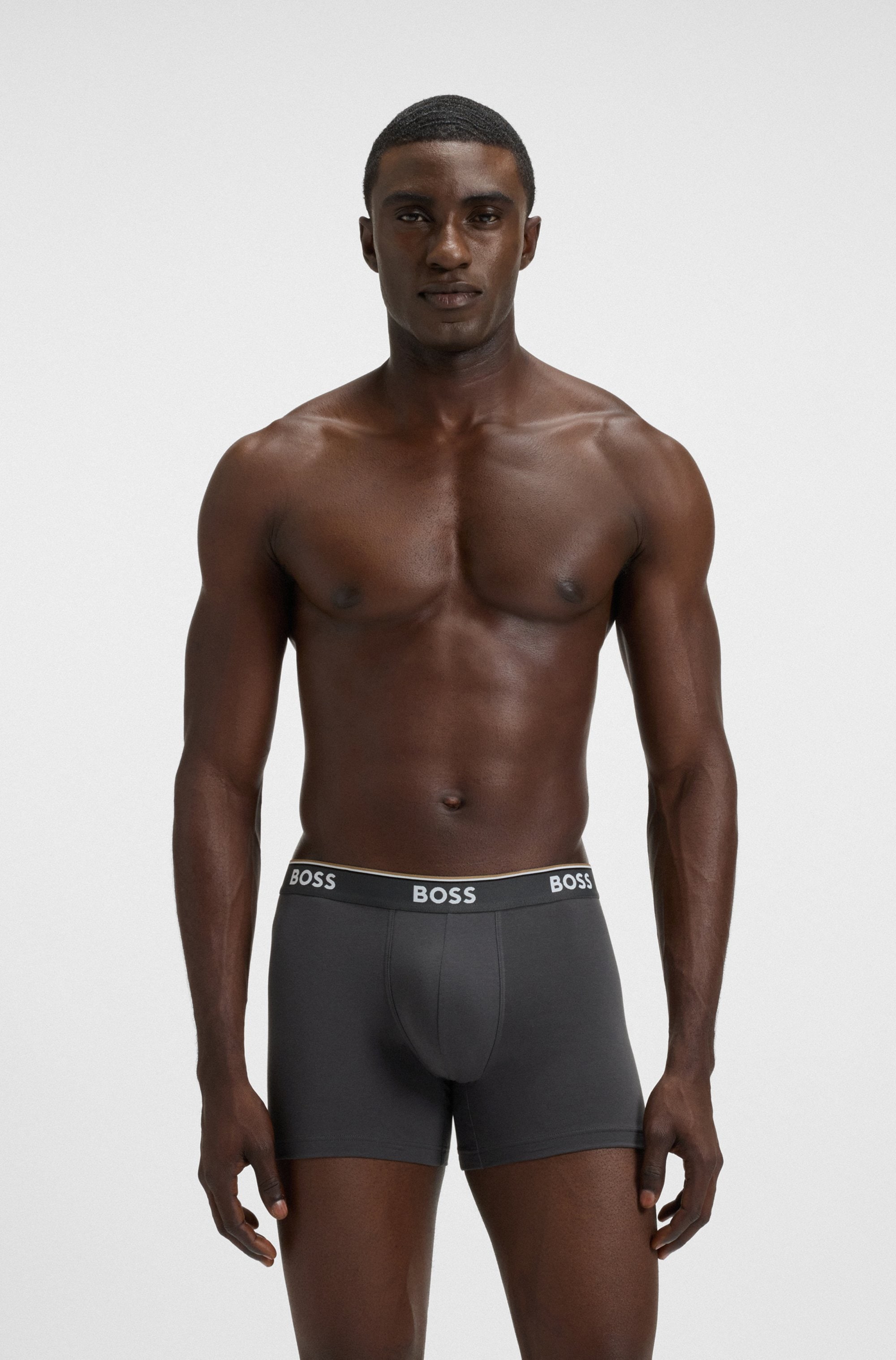 BOSS Langer Boxer »Brief 3 PACK« mit farblich passendem Webbund