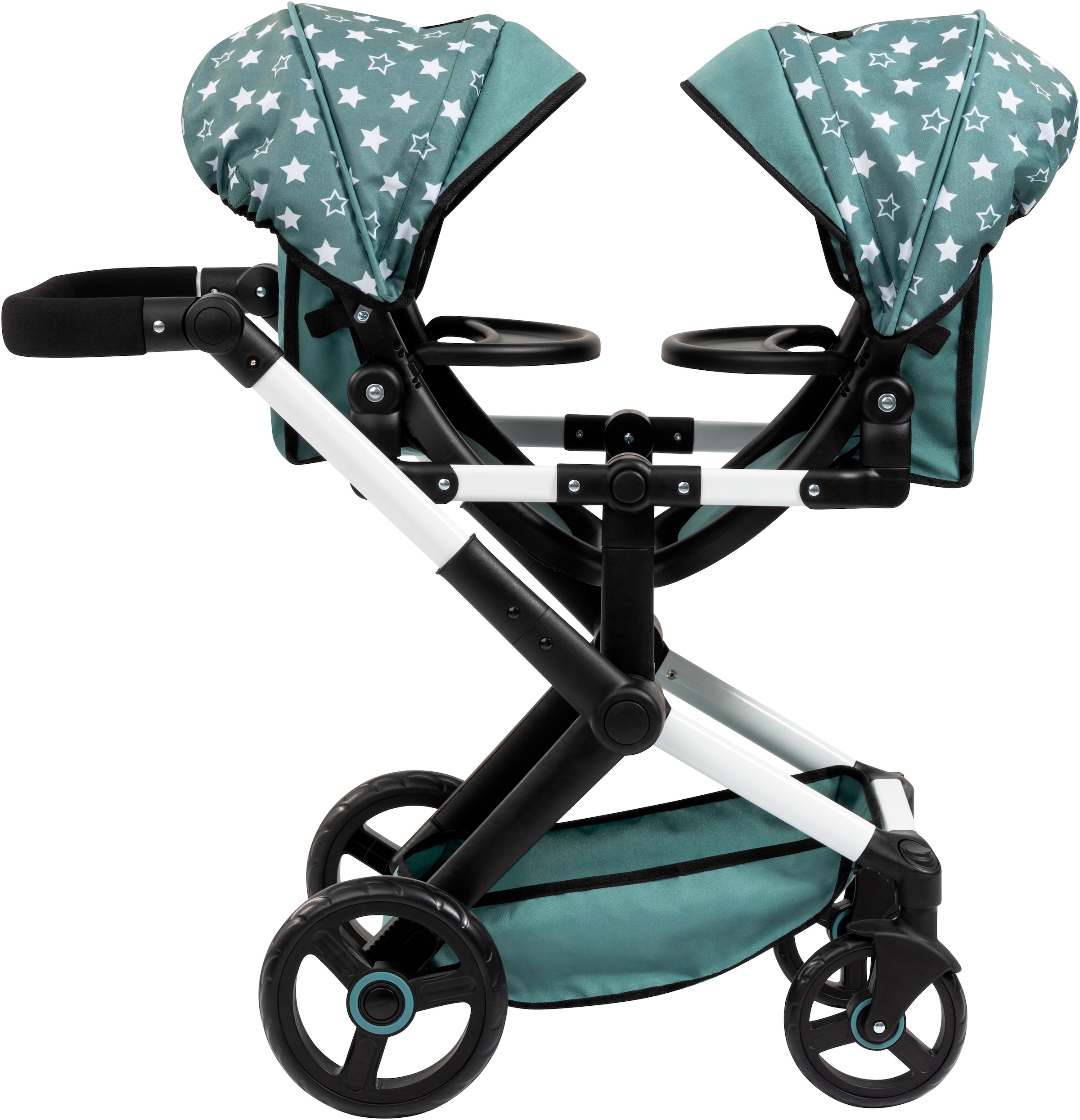 Bayer Puppen-Zwillingsbuggy »Xeo Twin grün« mit Wickeltasche