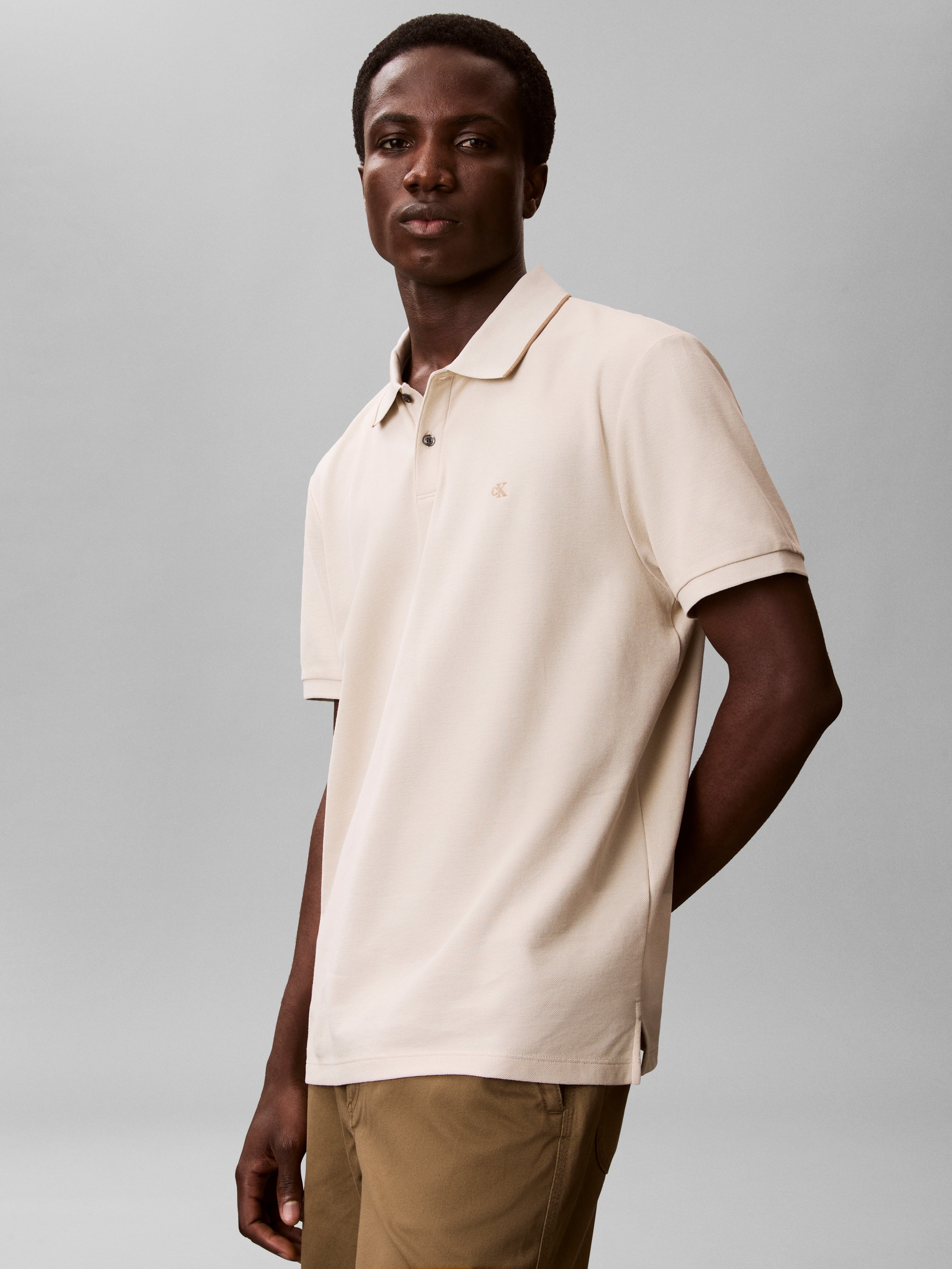 Calvin Klein Poloshirt »SS RFND PQ TPPD CLSS« Mit Rundhalsausschnitt