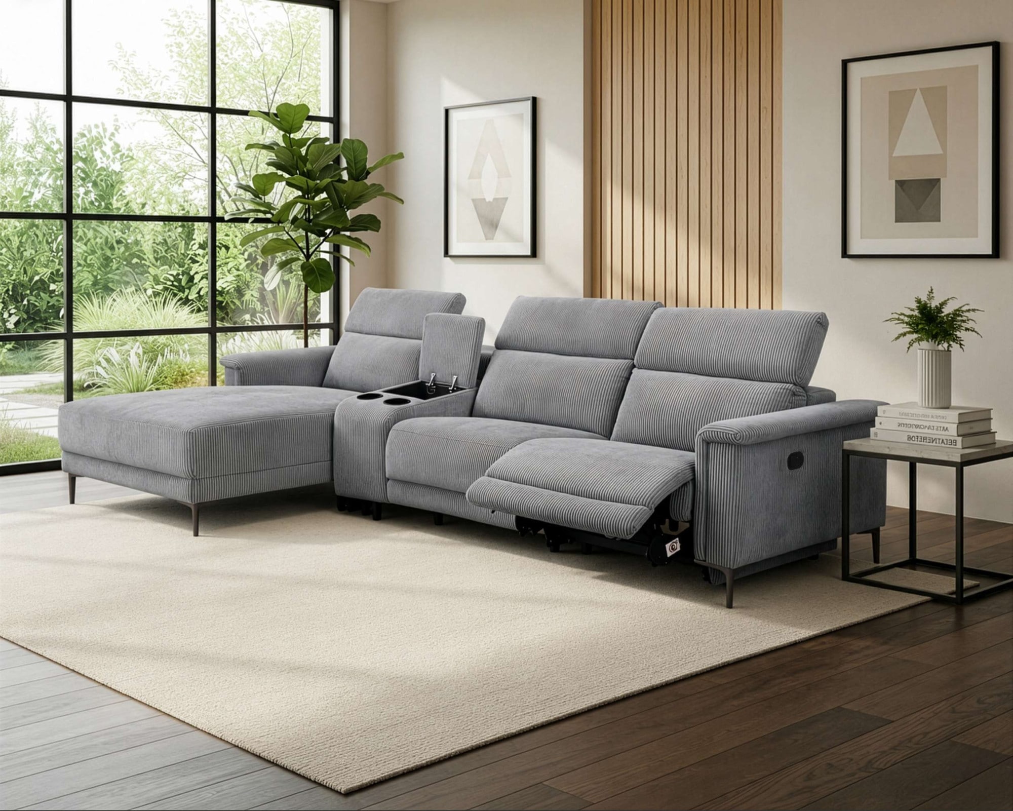 GOODproduct Ecksofa »LUND Kinosofa, L-Form, 298cm, man./elektr. Relaxfunktion (mit USB-A/C)« USB-A/C bei elektr.Variante, Kopfteilverstellg/Getränkehalter/Staufach