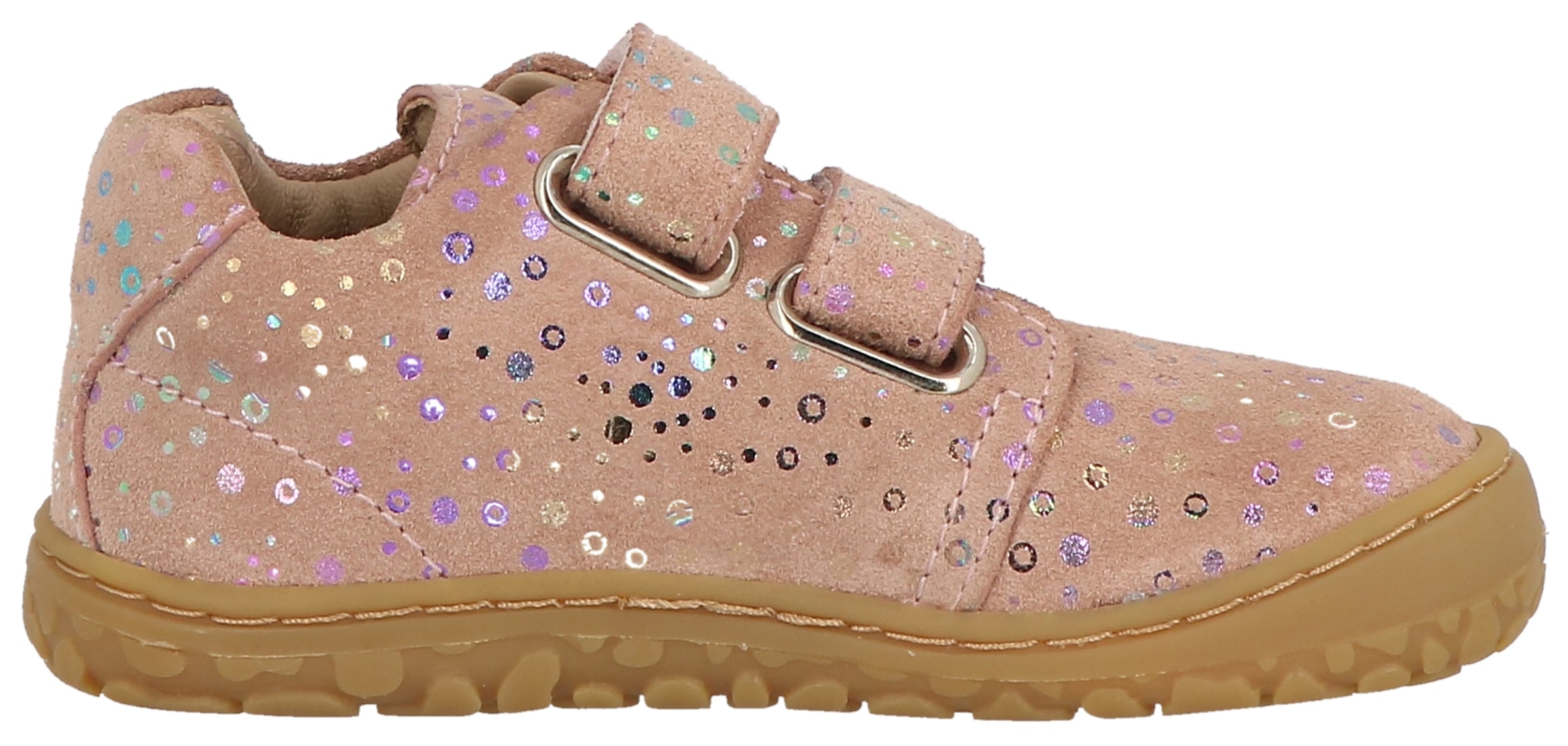 Lurchi Barfussschuh »Noah Barefoot«  , Klettschuh, farbiger Glitzerdruck, Grössenschablone zum Download