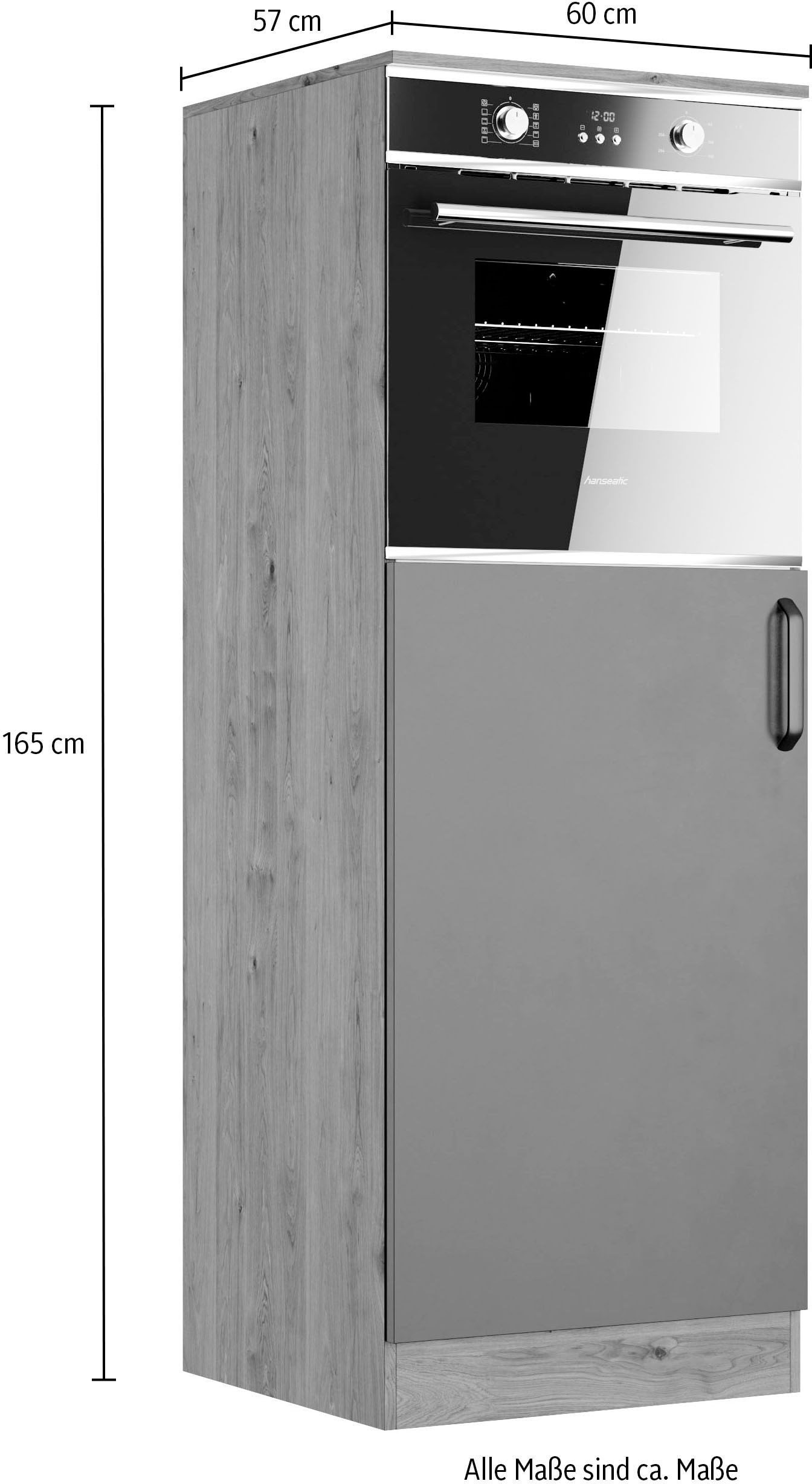 wiho Küchen Backofenumbauschrank »Elba« Masse (B/H): 60/165 cm