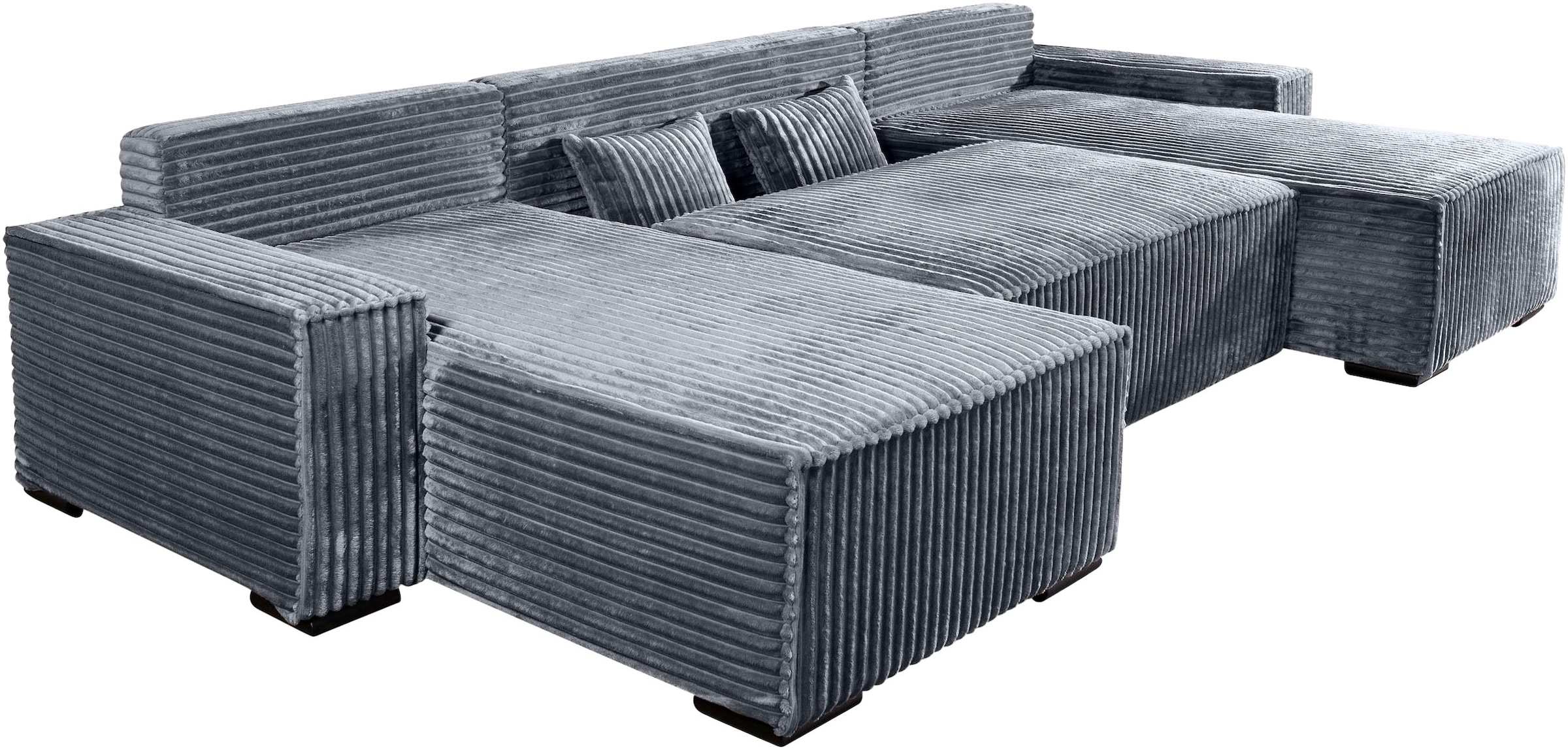 COLLECTION AB Paysage de salon »Manhattan U-Form, B: 313 cm, in Breit- oder Normalcord« Bettfunktion, Bettkasten & Zierkissen, Federkern