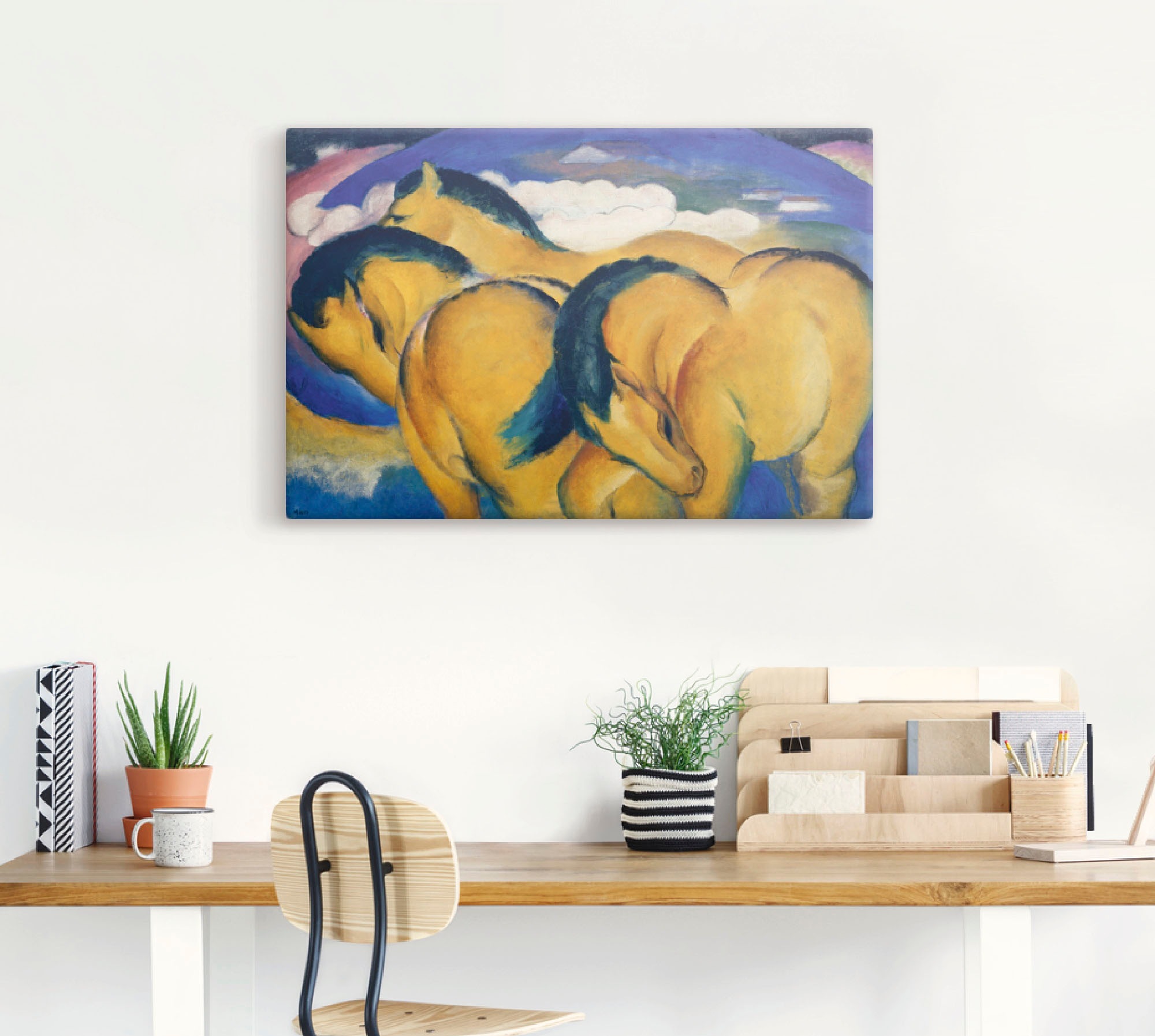 Artland Wandbild »Die kleinen gelben Pferde. 1912« Haustiere 1 Stk. tlg. als Alubild, Leinwandbild in verschied. Grössen