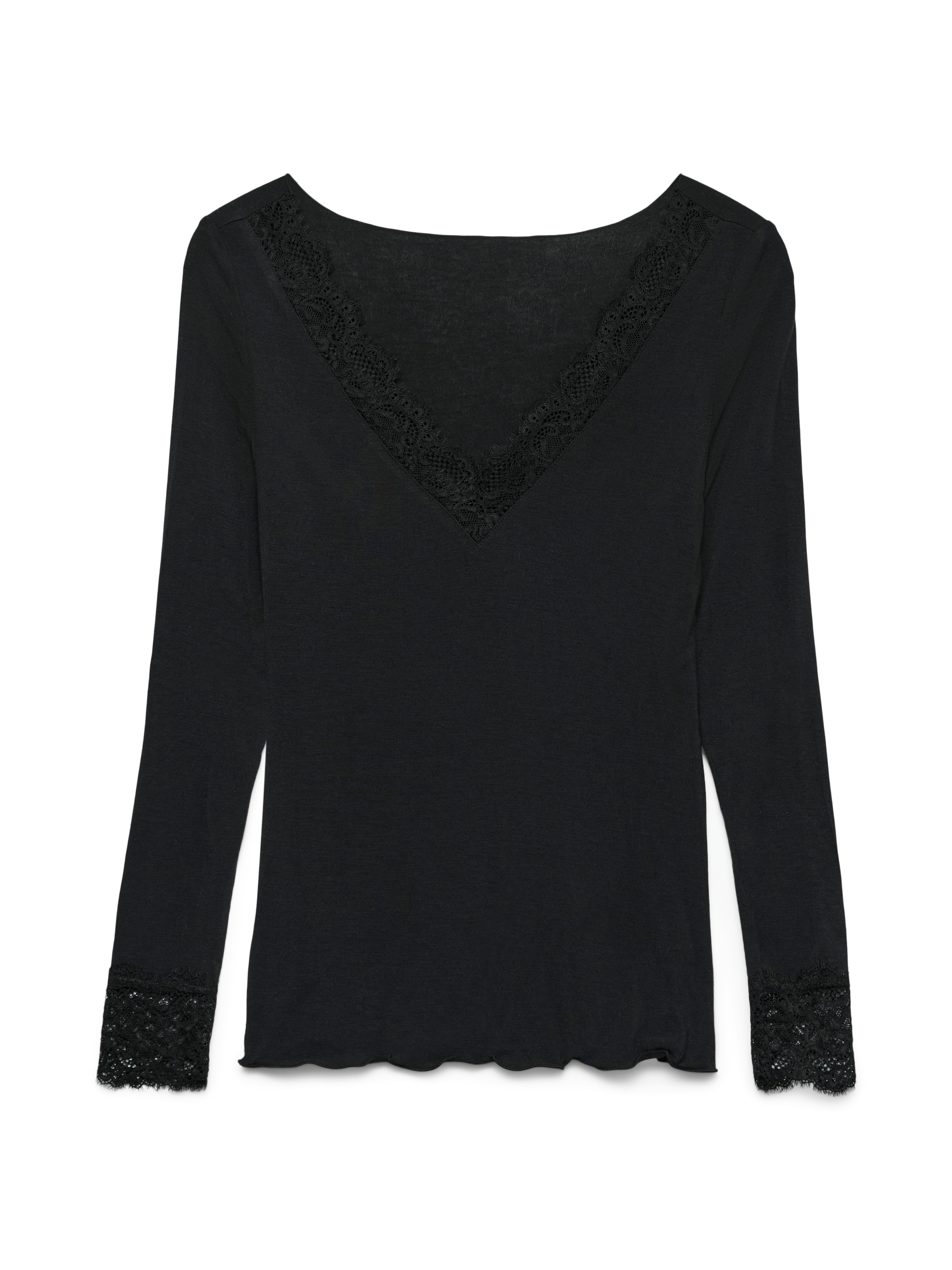 Vero Moda Langarmshirt »VMSKYE LS V-NECK LACE TOP JRS NOOS«