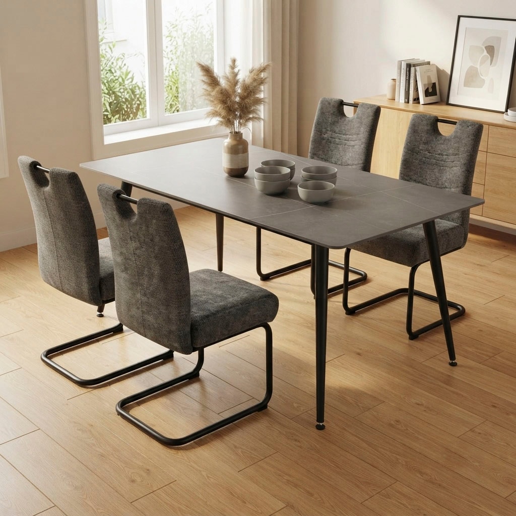 GOODproduct Chaise cantilever »Echo« (Ensemble) 2 cuischaise cantilever confortable avec ressort et poignée, charge maximale 140 kg