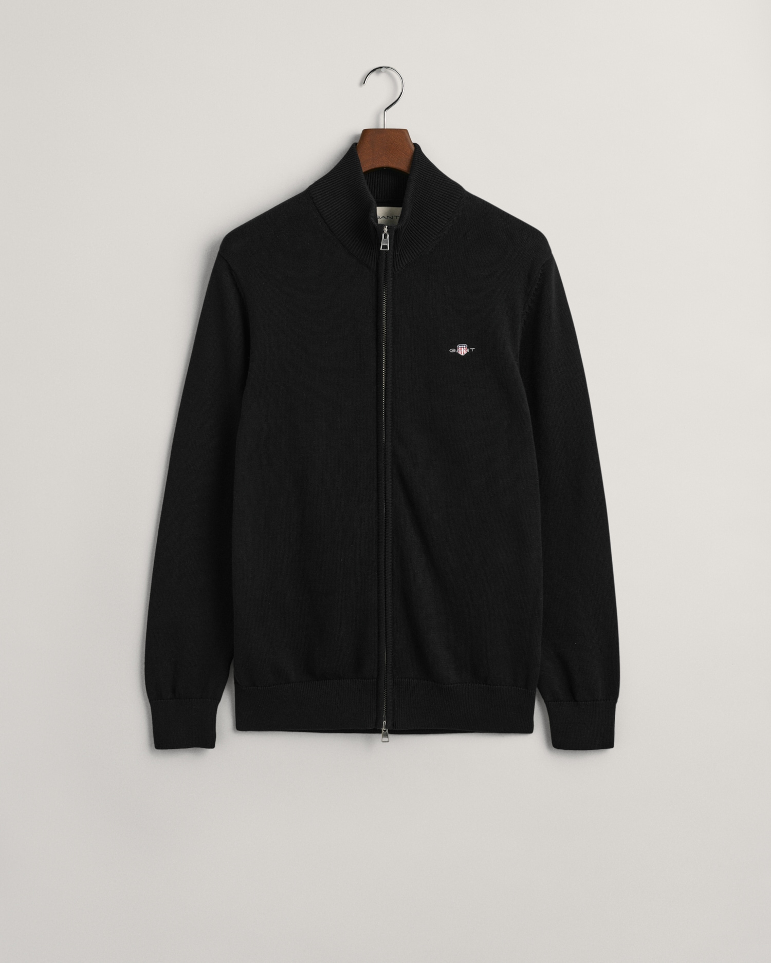 Gant Cardigan »CASUAL COTTON ZIP CARDIGAN« avec bord-côte au col montant, aux manches et à l'ourlet