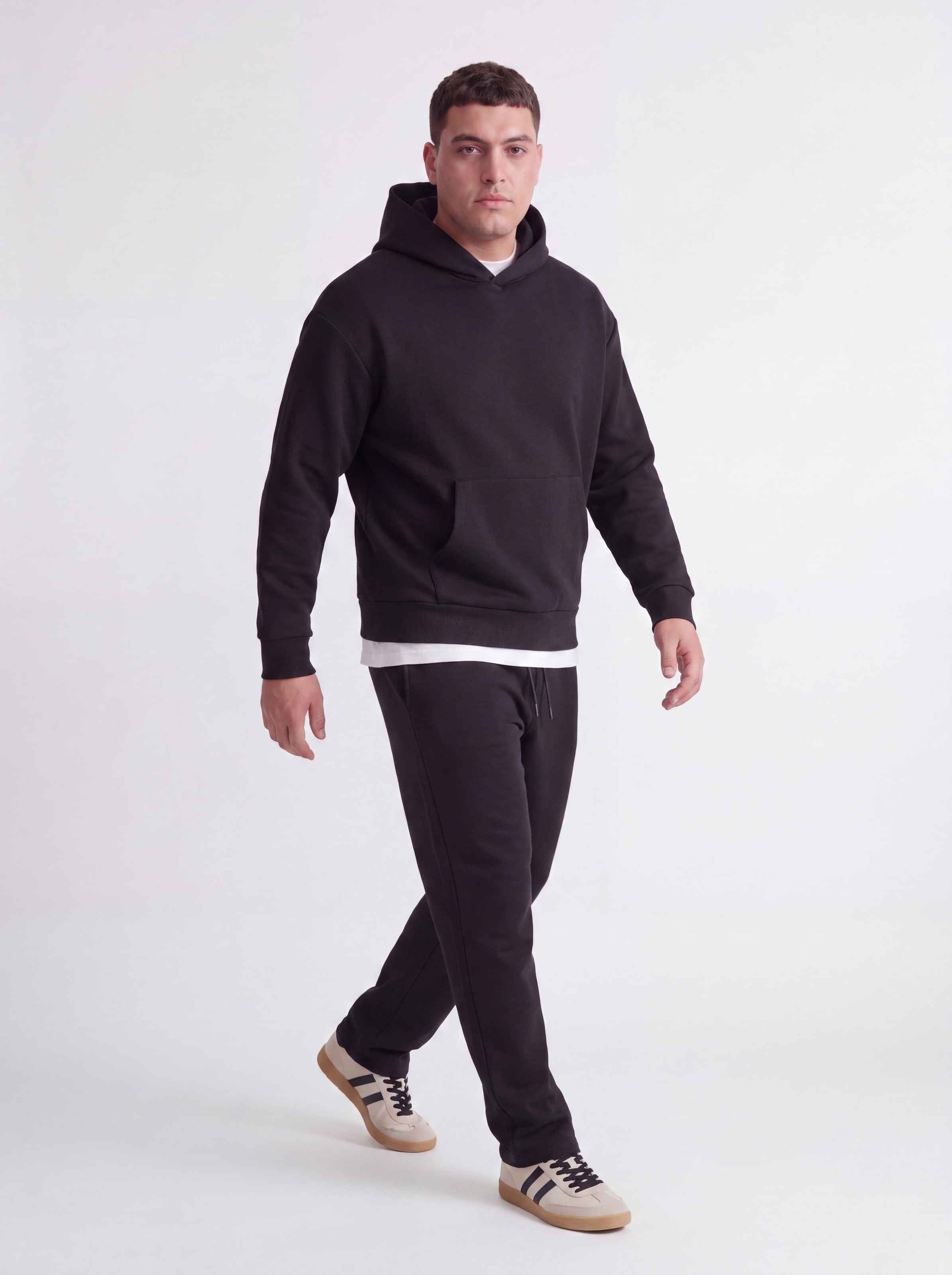 Jack & Jones PlusSize Sweat à capuche »JJEBARRON SWEAT HOOD LN PLS«, mélange de matériaux, coupe régulière
