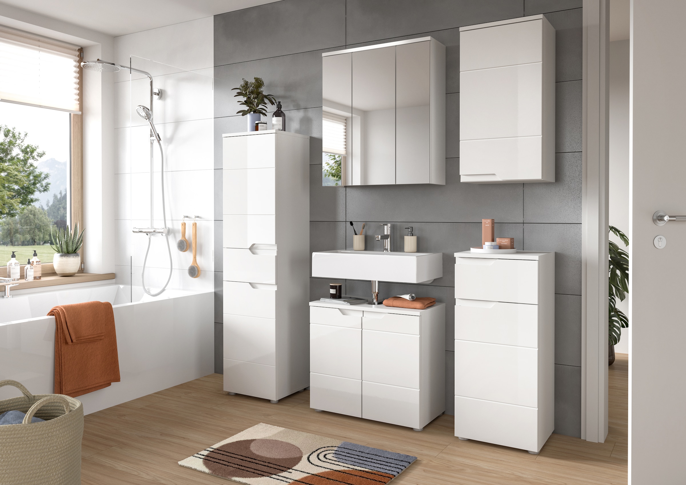 INOSIGN Midischrank »CAPRI, Höhe 151cm, 2 Türen mit Soft-Close-Funktion, 1 Schubkasten« Mehrzweckschrank, Universalschrank, Badschrank, Badhochschrank