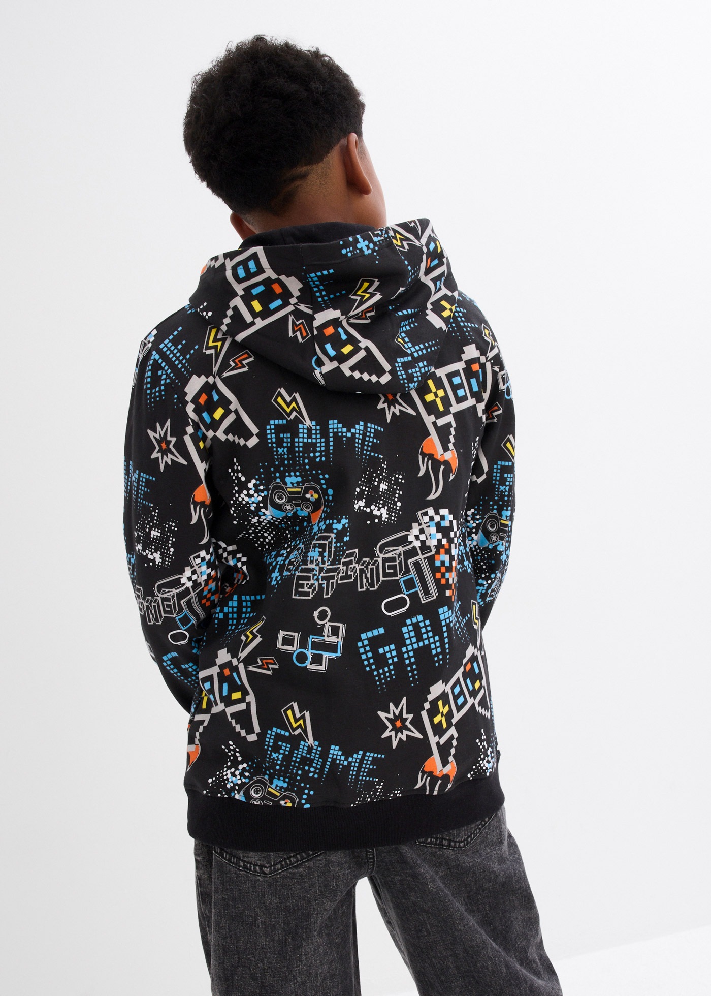 bonprix Hoodie , lässige Passform, hüftbedeckende Länge, aus Baumwolle
